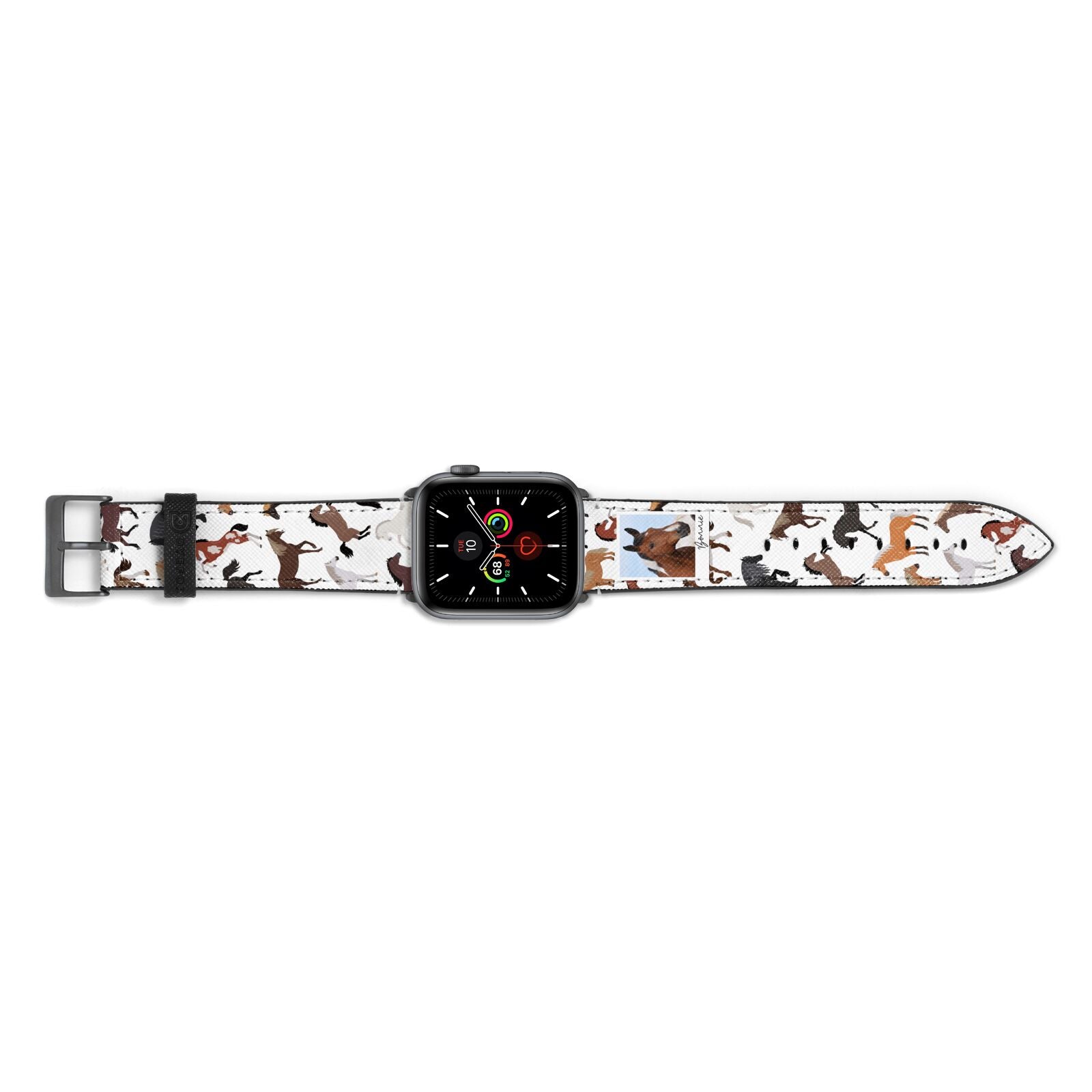 Personalised Horse Photo Apple Watch Strap Landscape Image Space Grey Hardware