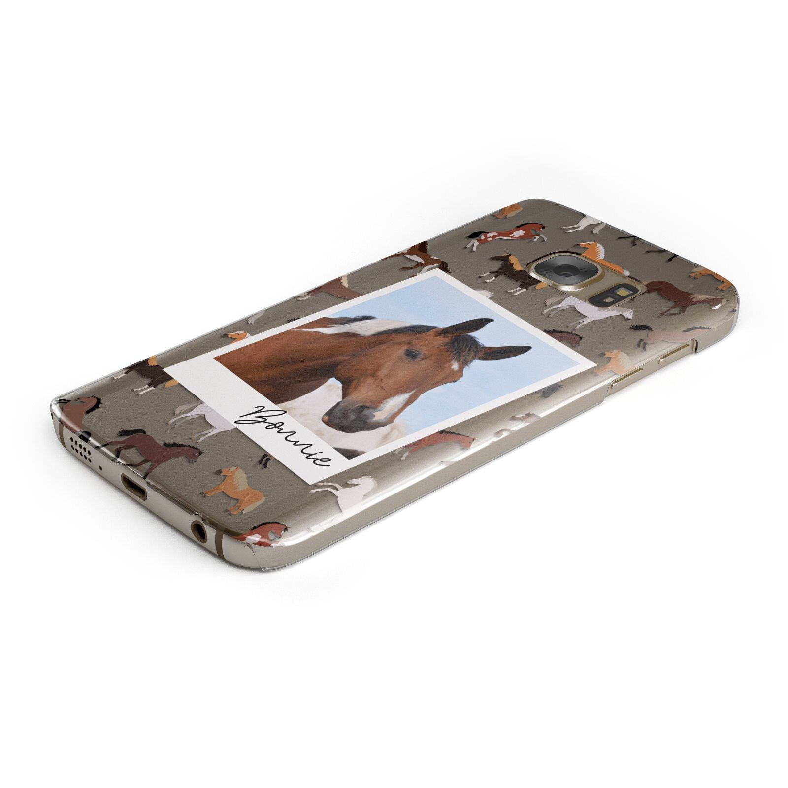 Personalised Horse Photo Protective Samsung Galaxy Case Angled Image