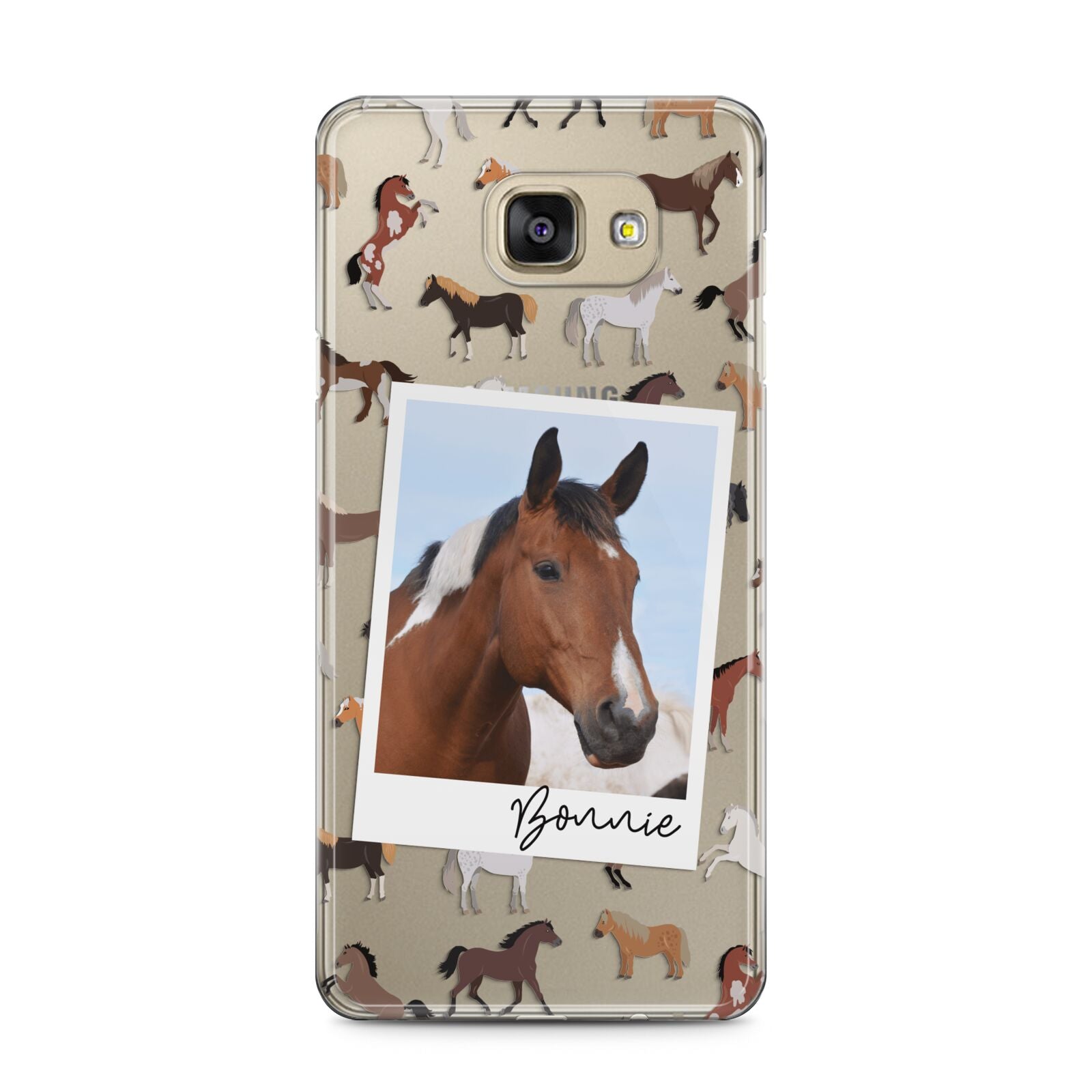 Personalised Horse Photo Samsung Galaxy A5 2016 Case on gold phone