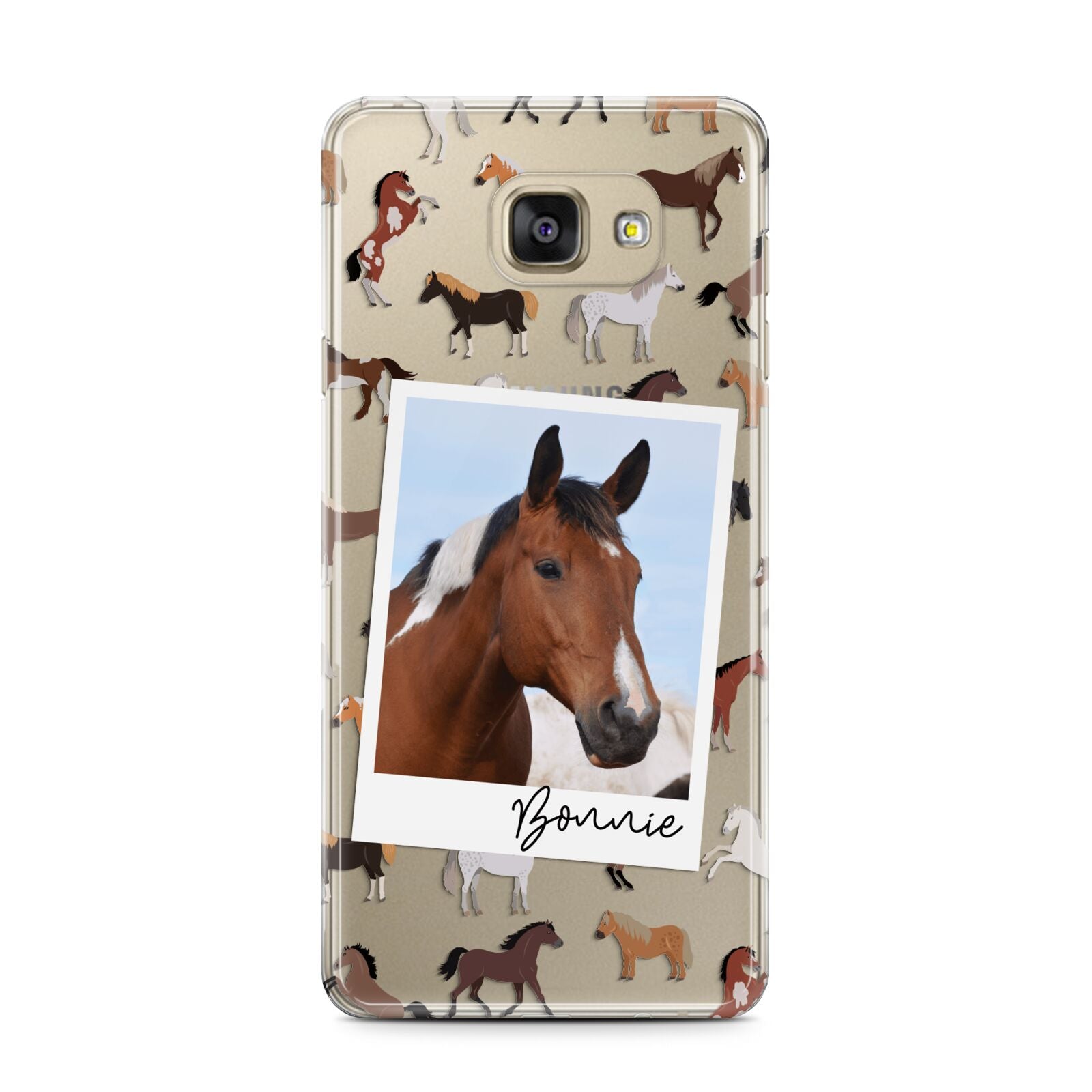 Personalised Horse Photo Samsung Galaxy A7 2016 Case on gold phone