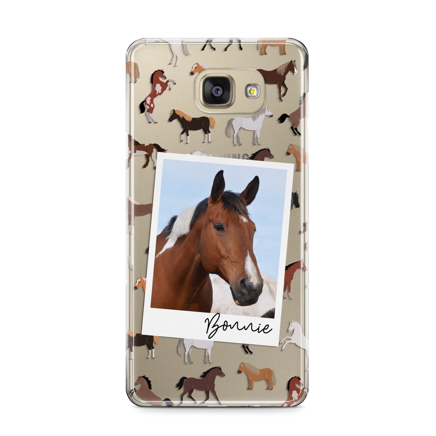 Personalised Horse Photo Samsung Galaxy A9 2016 Case on gold phone