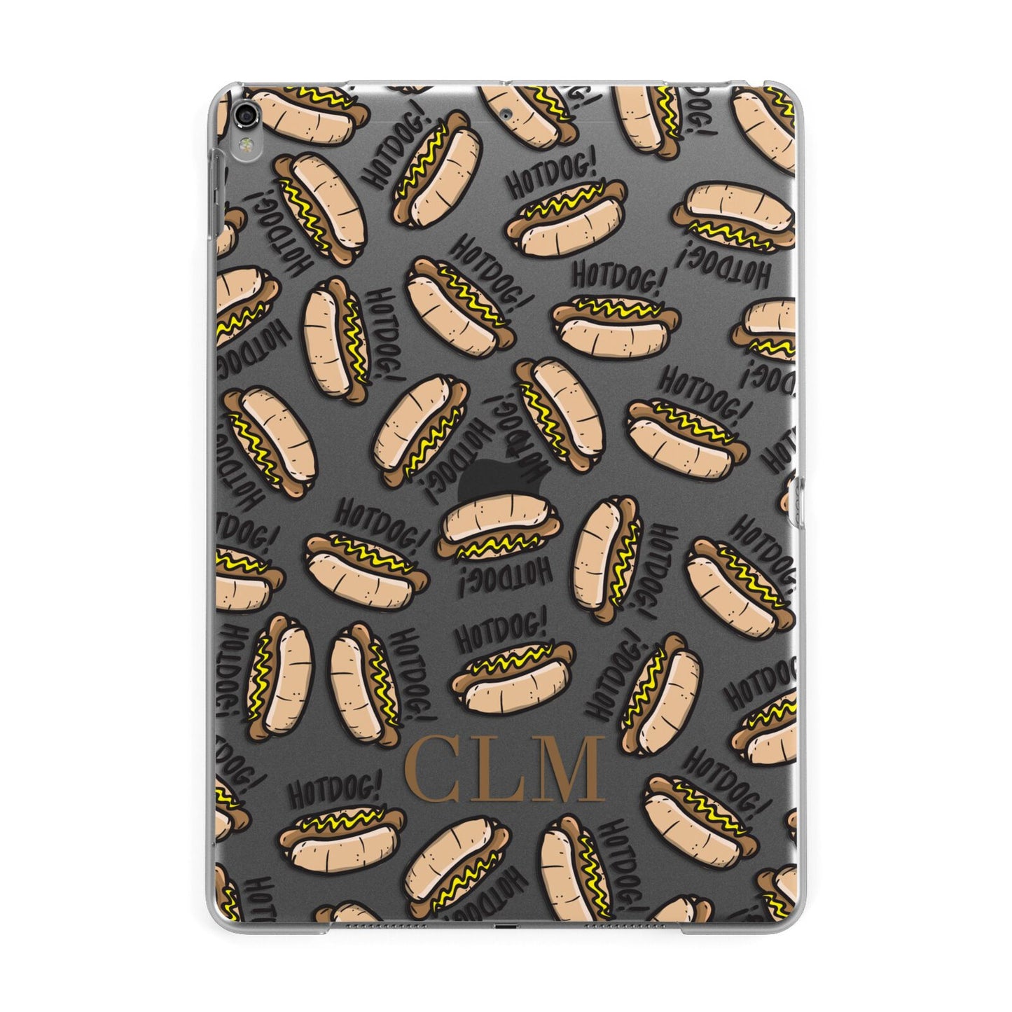 Personalised Hot Dog Initials Apple iPad Grey Case