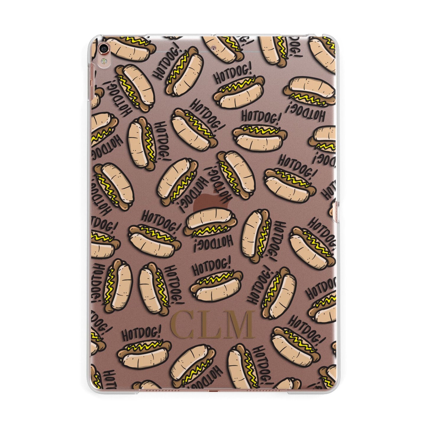 Personalised Hot Dog Initials Apple iPad Rose Gold Case