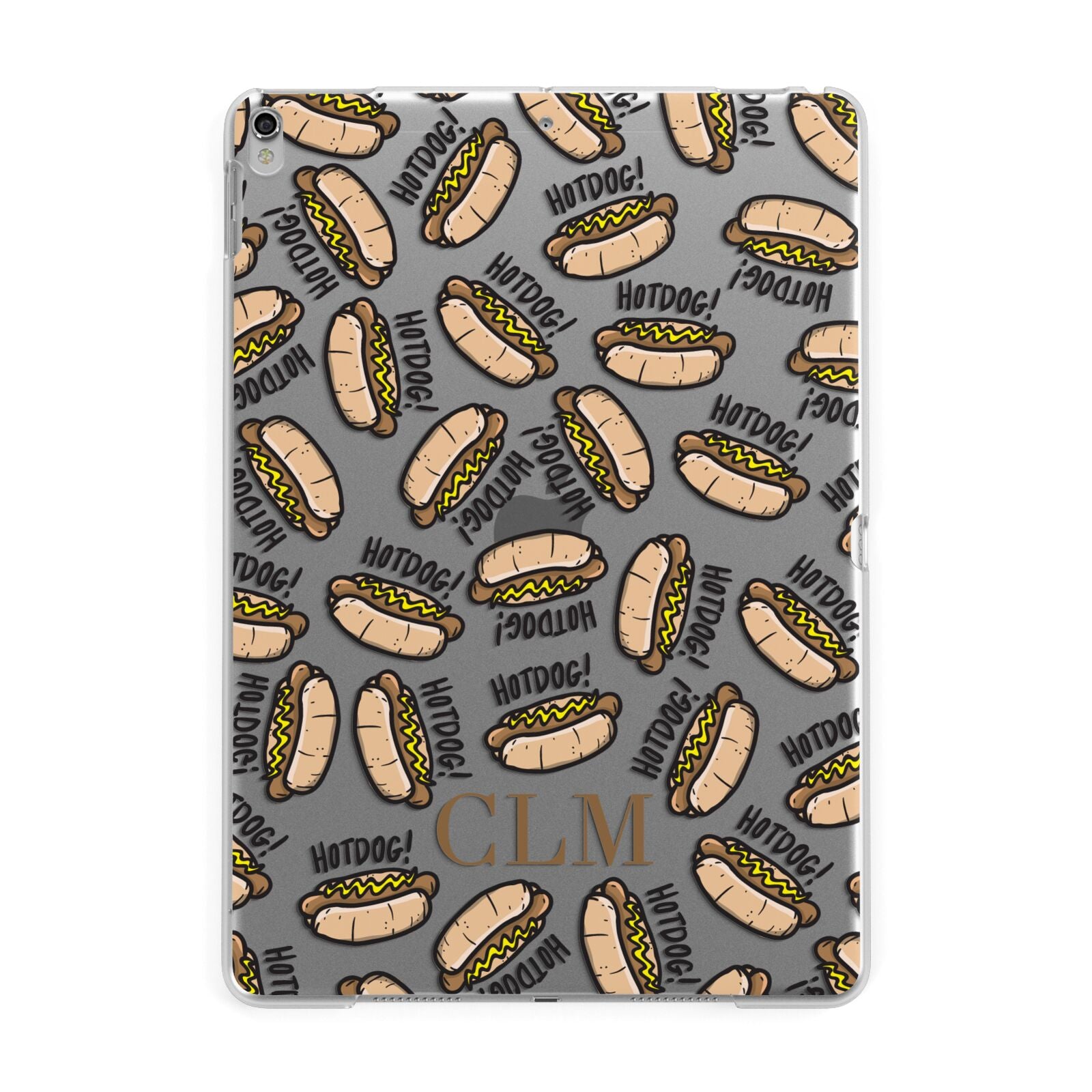 Personalised Hot Dog Initials Apple iPad Silver Case