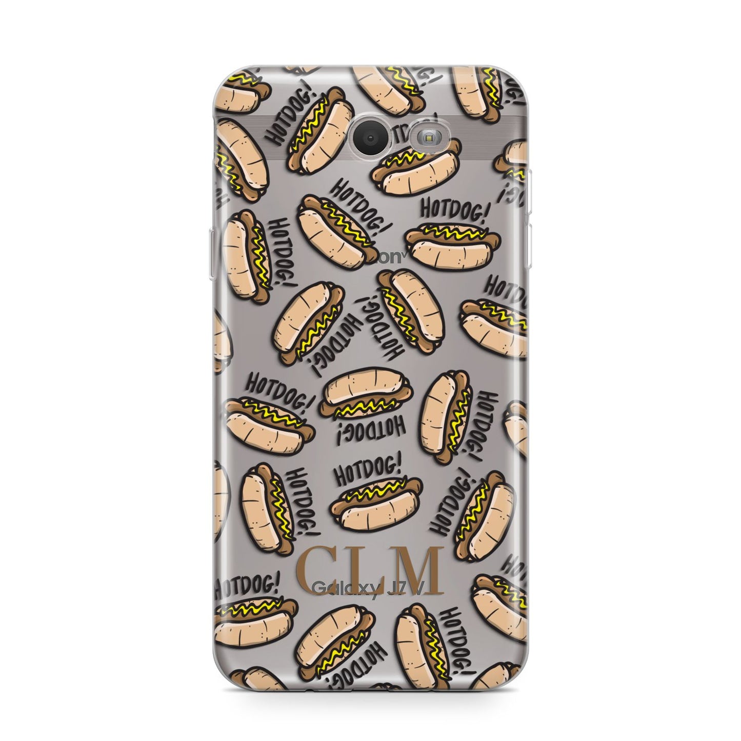 Personalised Hot Dog Initials Samsung Galaxy J7 2017 Case