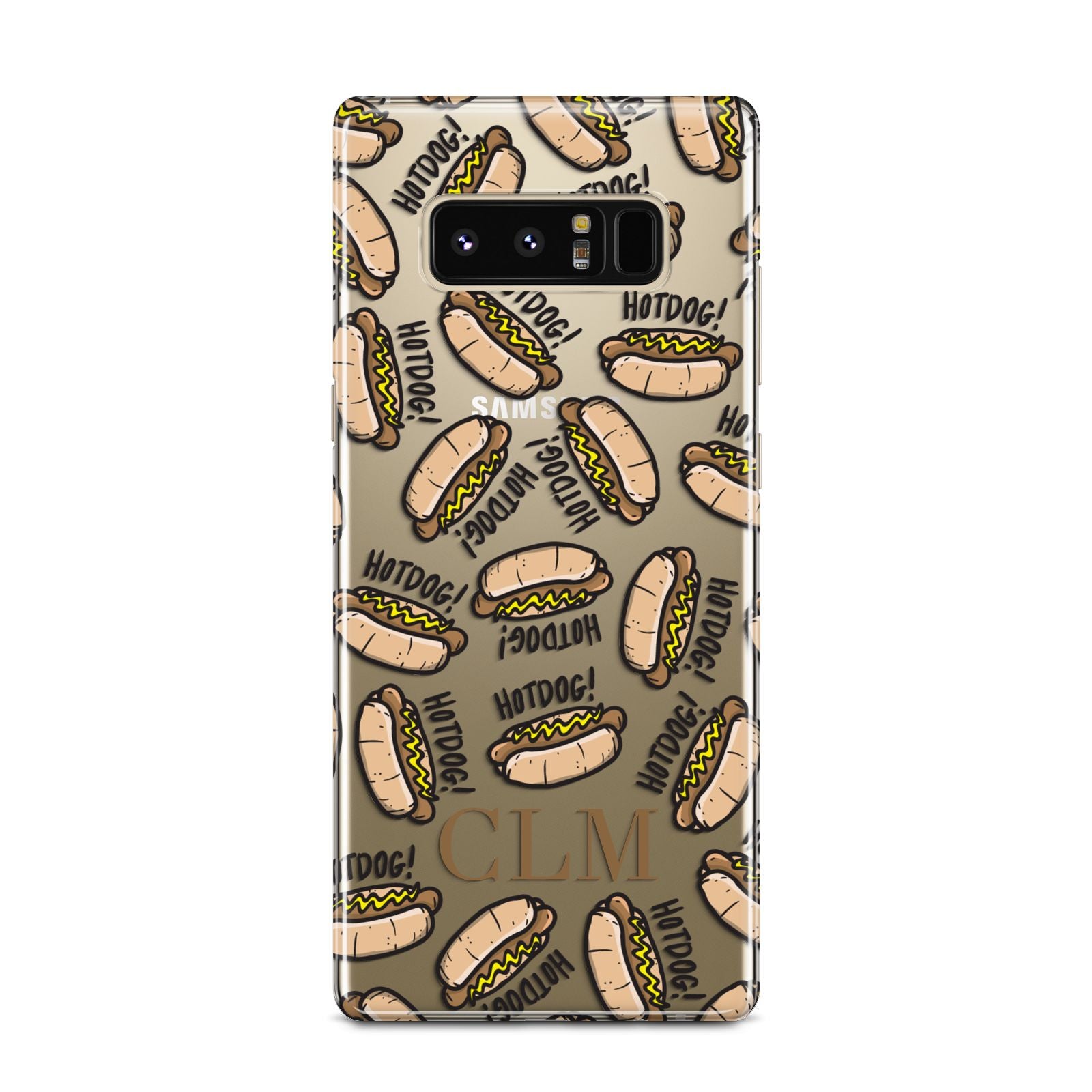 Personalised Hot Dog Initials Samsung Galaxy Note 8 Case