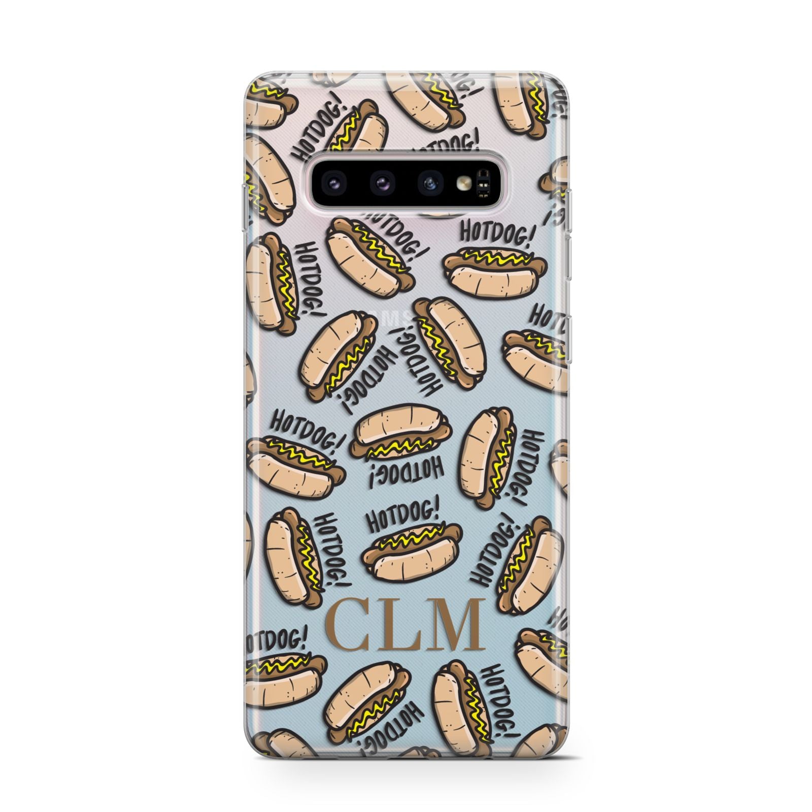 Personalised Hot Dog Initials Samsung Galaxy S10 Case