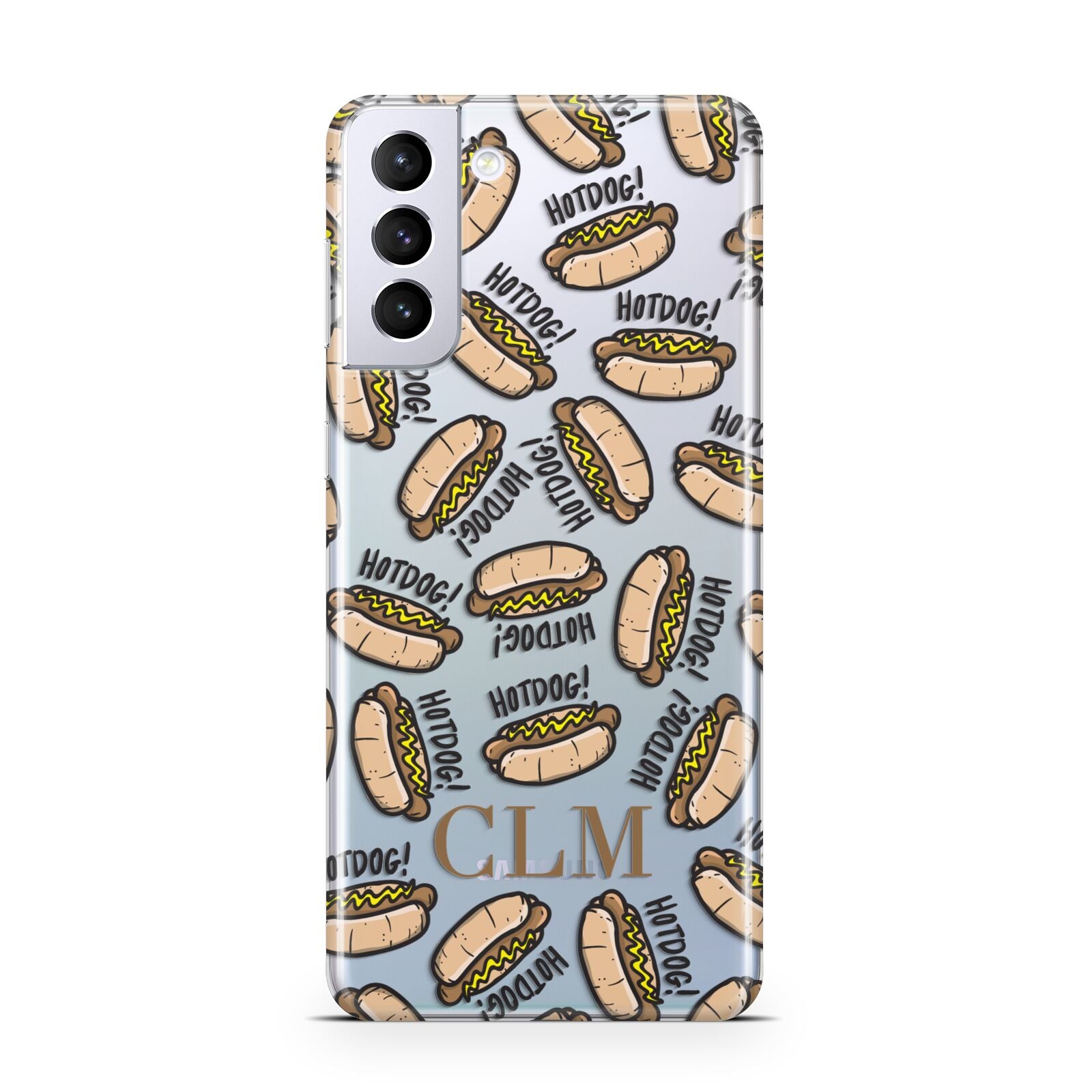 Personalised Hot Dog Initials Samsung S21 Plus Phone Case