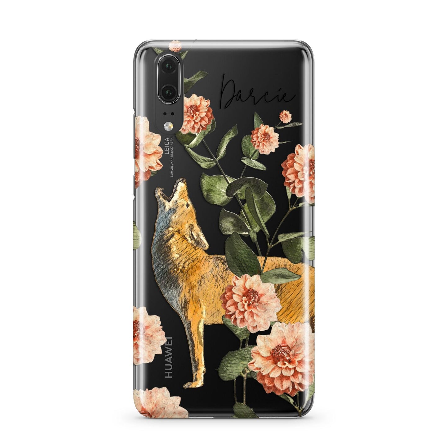 Personalised Howling Wolf Huawei P20 Phone Case