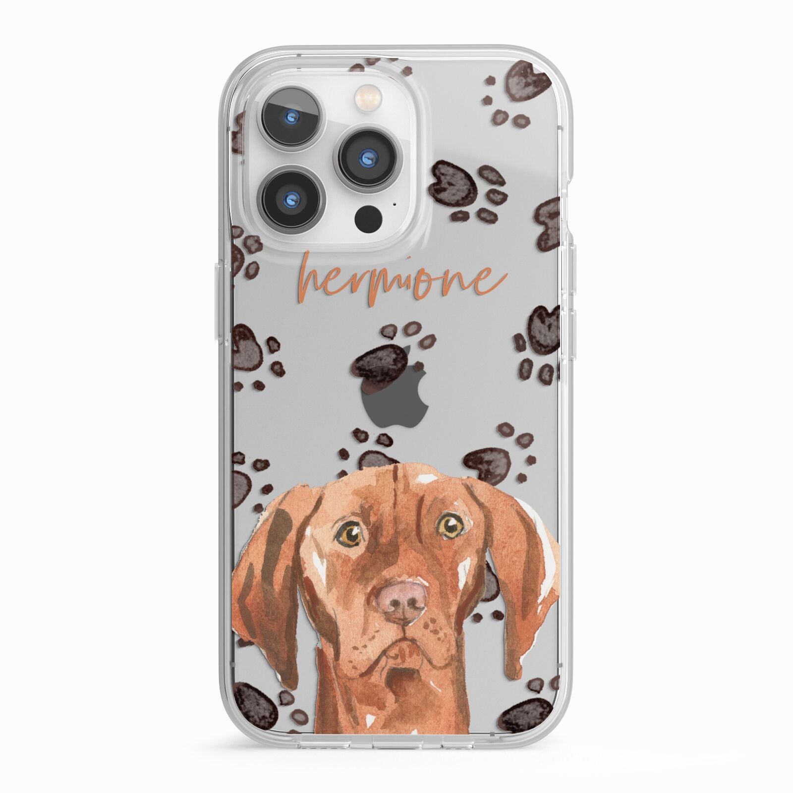 Personalised Hungarian Vizsla iPhone 13 Pro TPU Impact Case with White Edges