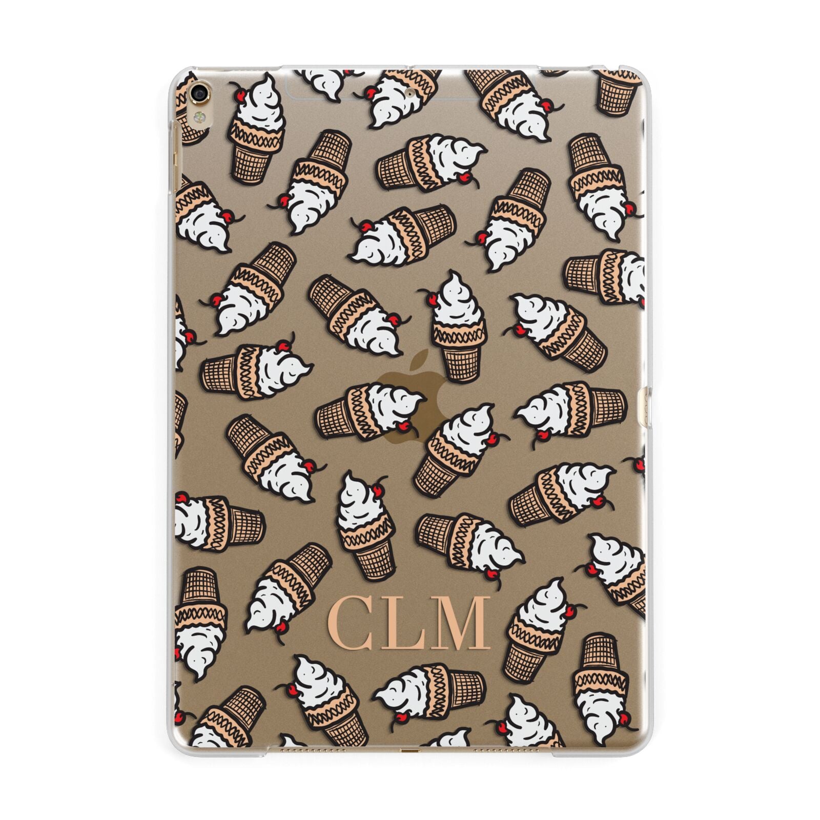 Personalised Ice Cream Initials Apple iPad Gold Case