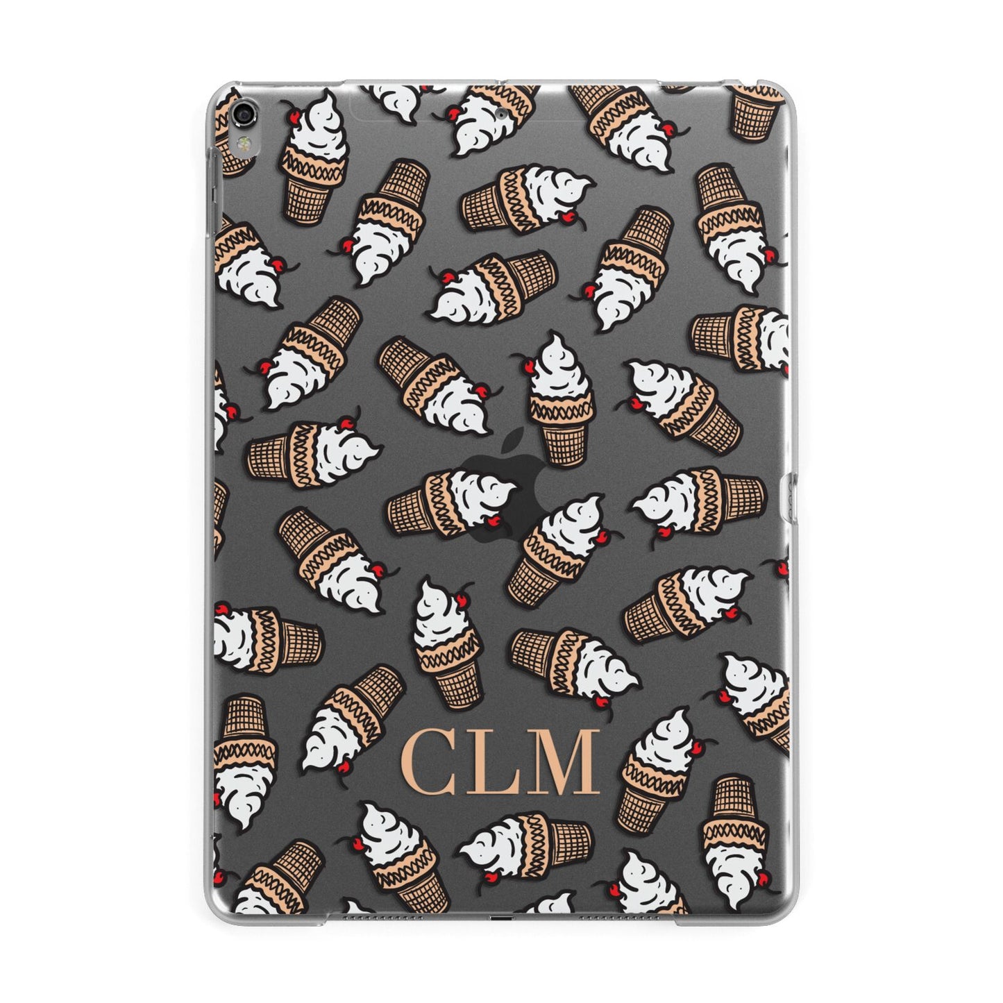 Personalised Ice Cream Initials Apple iPad Grey Case