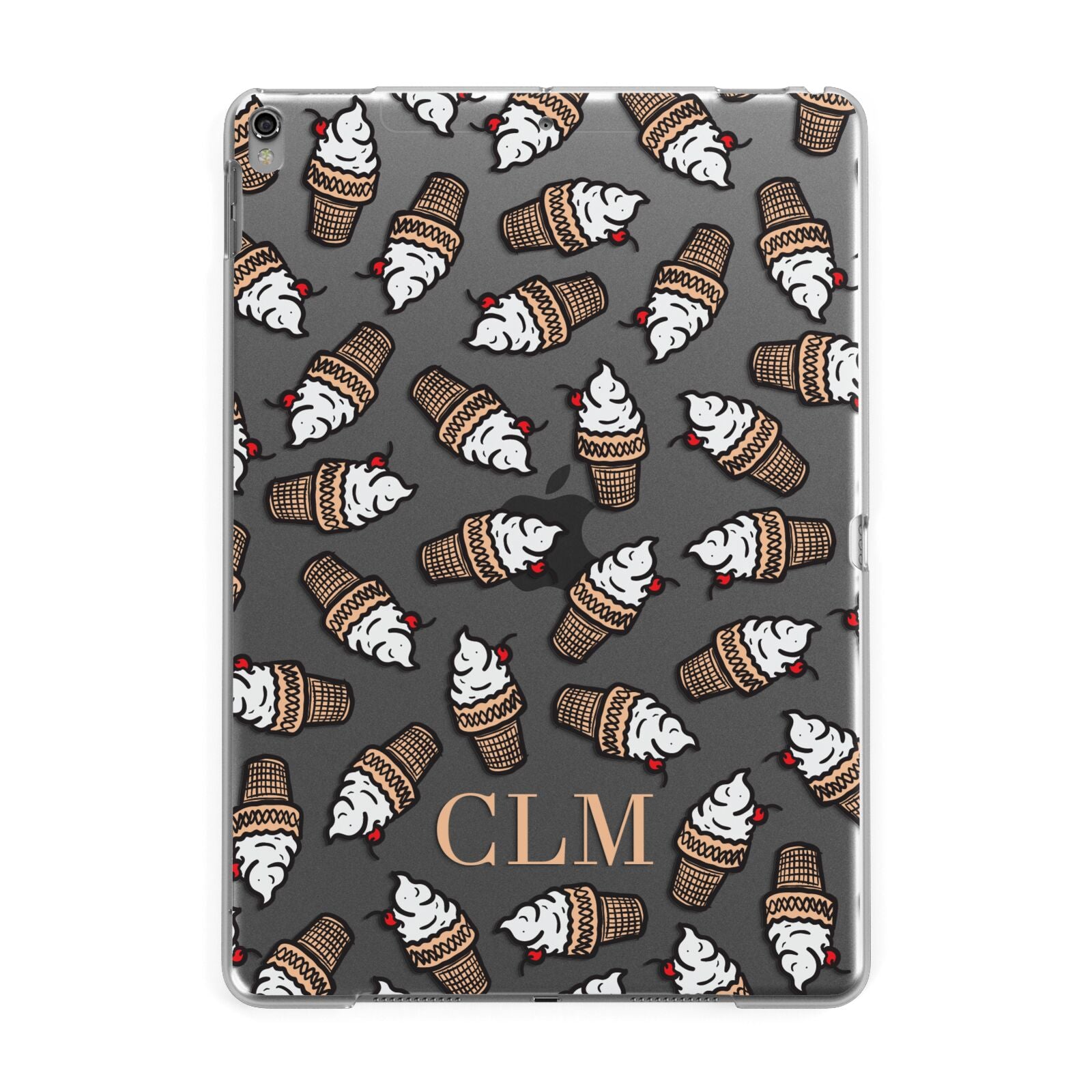 Personalised Ice Cream Initials Apple iPad Grey Case