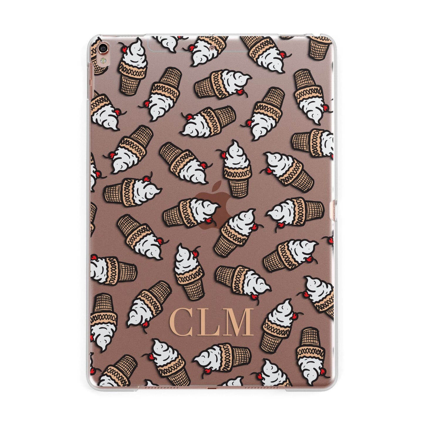 Personalised Ice Cream Initials Apple iPad Rose Gold Case