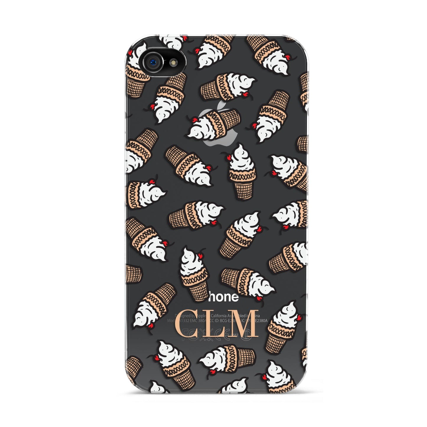 Personalised Ice Cream Initials Apple iPhone 4s Case