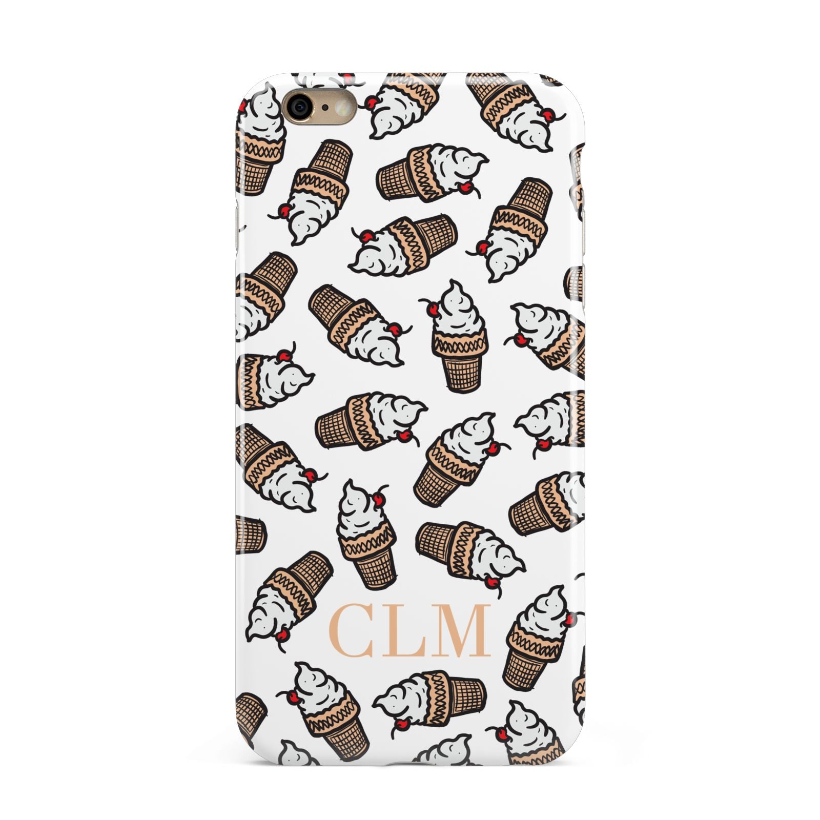 Personalised Ice Cream Initials Apple iPhone 6 Plus 3D Tough Case