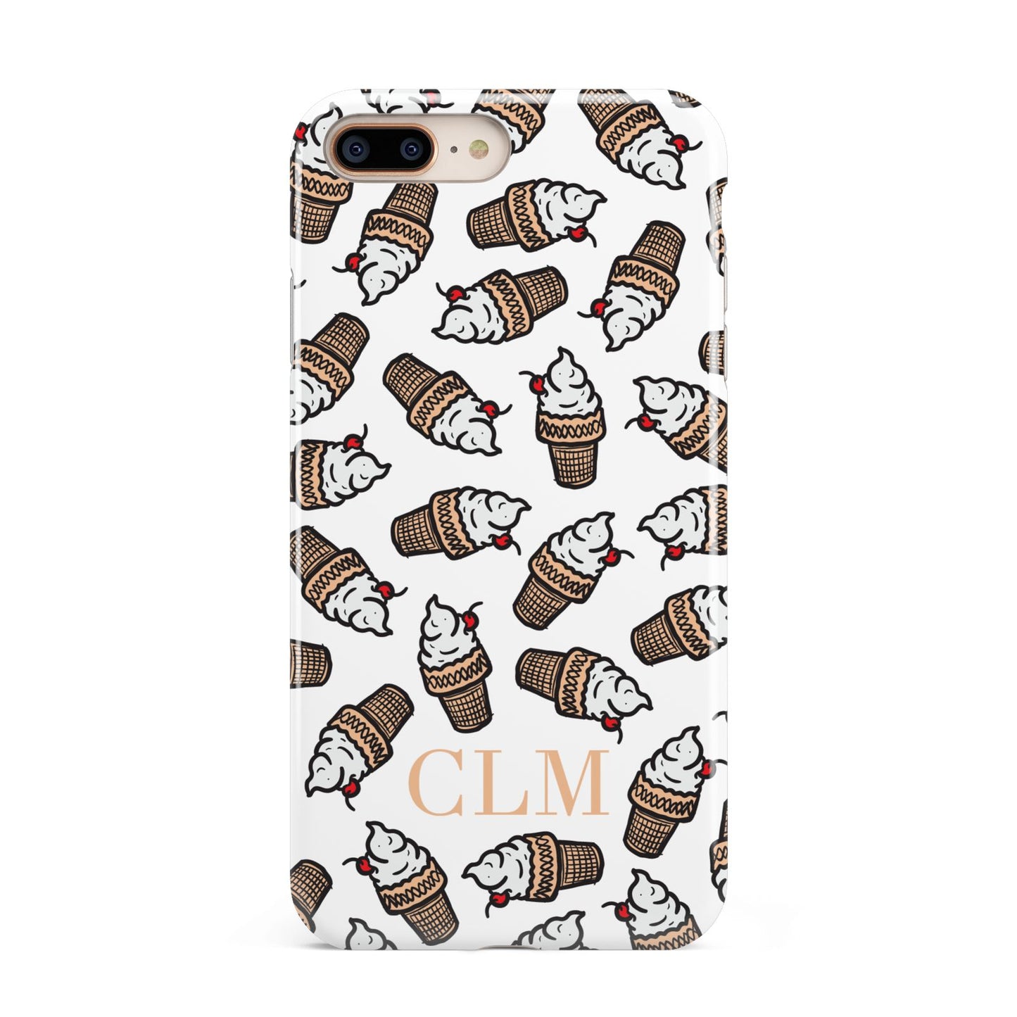 Personalised Ice Cream Initials Apple iPhone 7 8 Plus 3D Tough Case