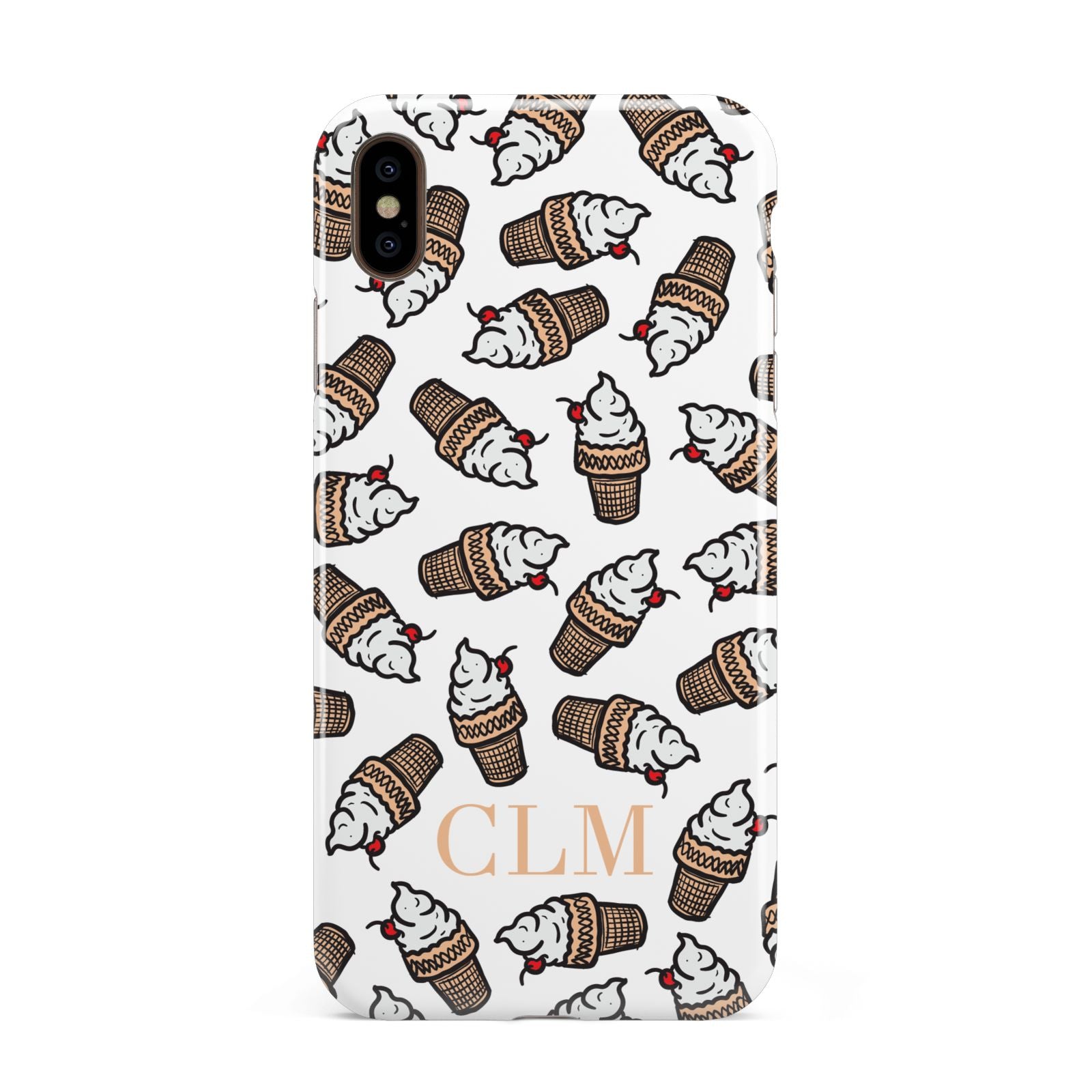 Personalised Ice Cream Initials Apple iPhone Xs Max 3D Tough Case