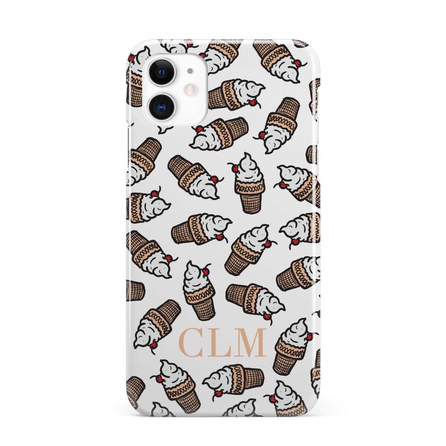 Personalised Ice Cream Initials iPhone 11 3D Snap Case