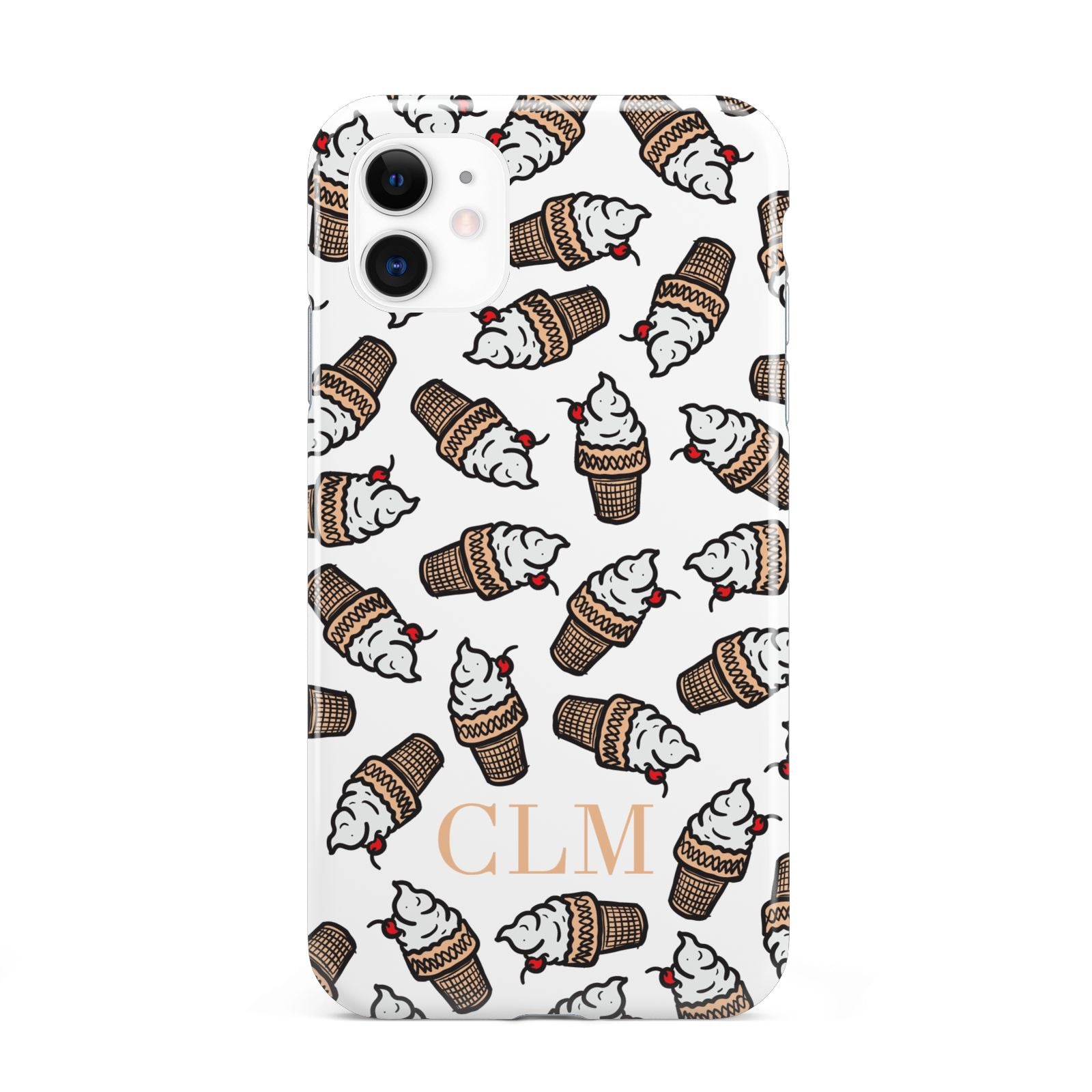 Personalised Ice Cream Initials iPhone 11 3D Tough Case