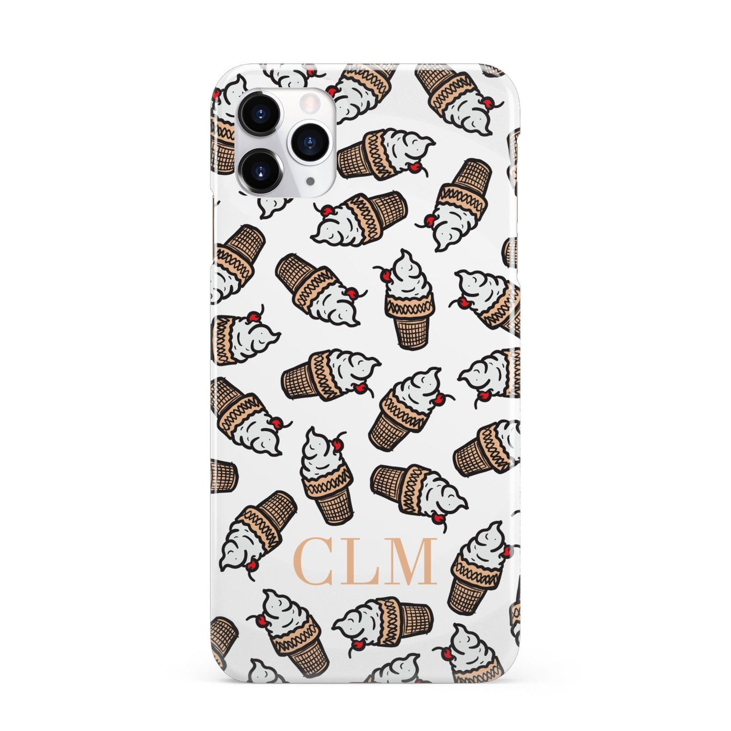 Personalised Ice Cream Initials iPhone 11 Pro Max 3D Snap Case