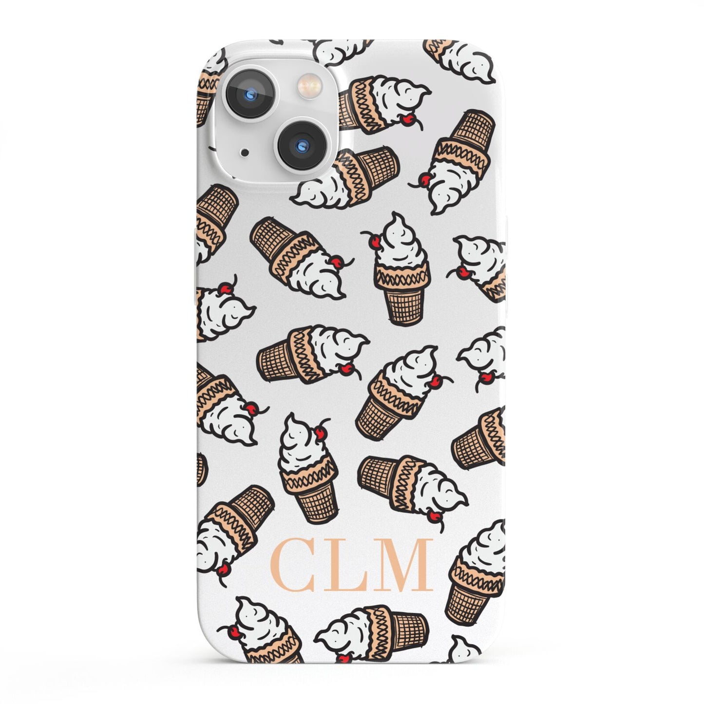 Personalised Ice Cream Initials iPhone 13 Full Wrap 3D Snap Case