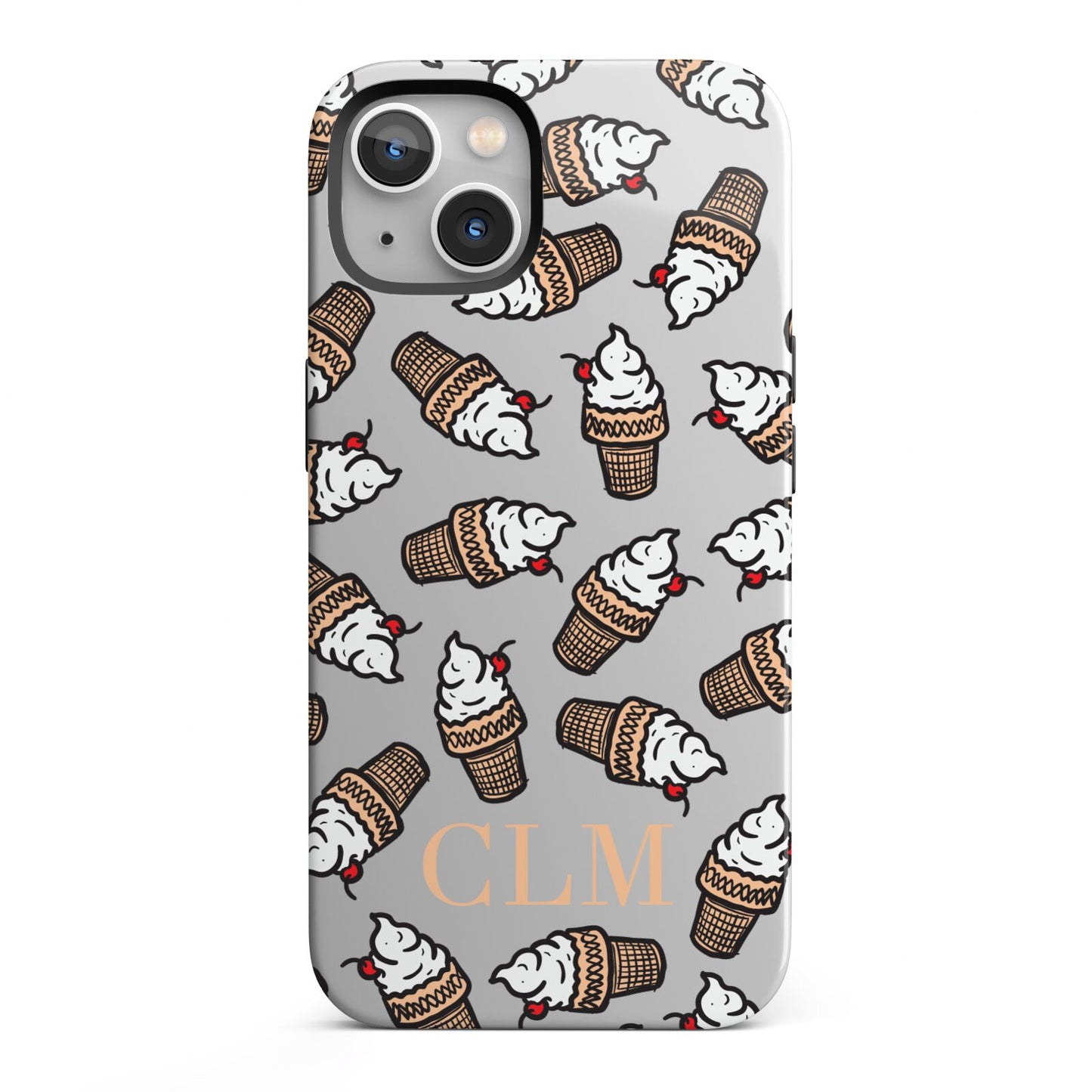 Personalised Ice Cream Initials iPhone 13 Full Wrap 3D Tough Case