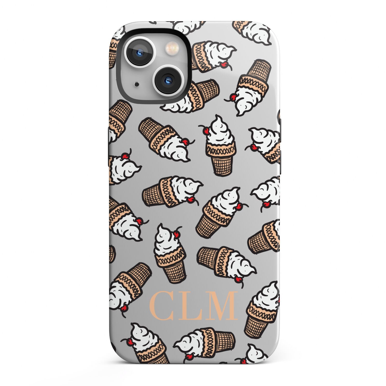 Personalised Ice Cream Initials iPhone 13 Full Wrap 3D Tough Case