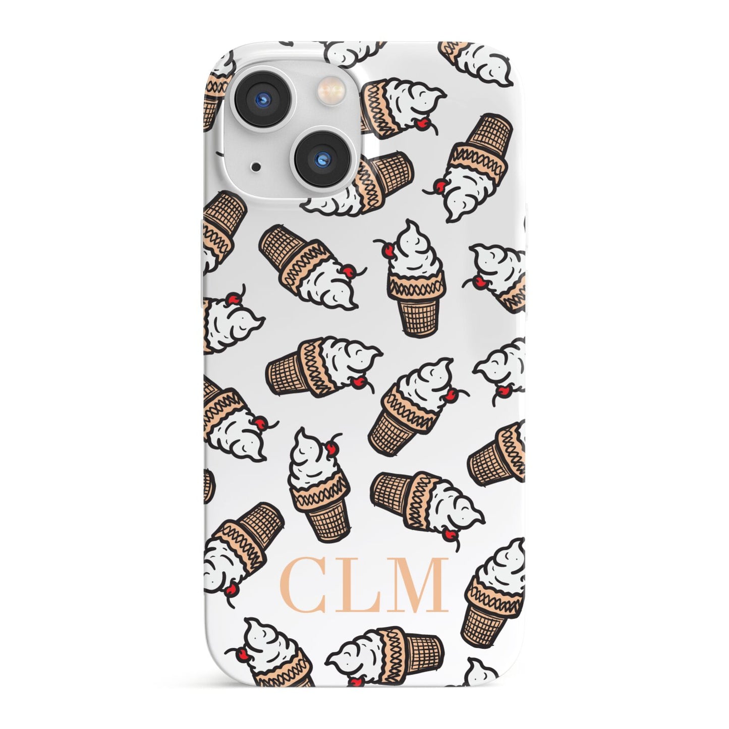 Personalised Ice Cream Initials iPhone 13 Mini Full Wrap 3D Snap Case