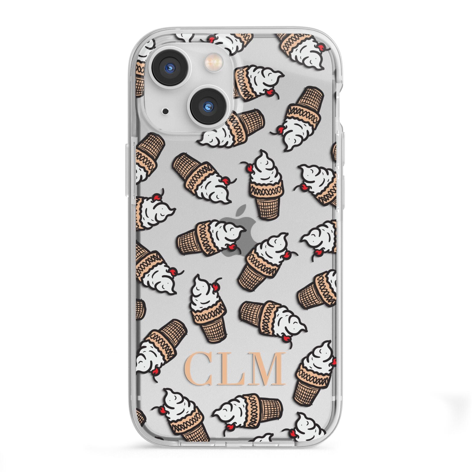 Personalised Ice Cream Initials iPhone 13 Mini TPU Impact Case with White Edges