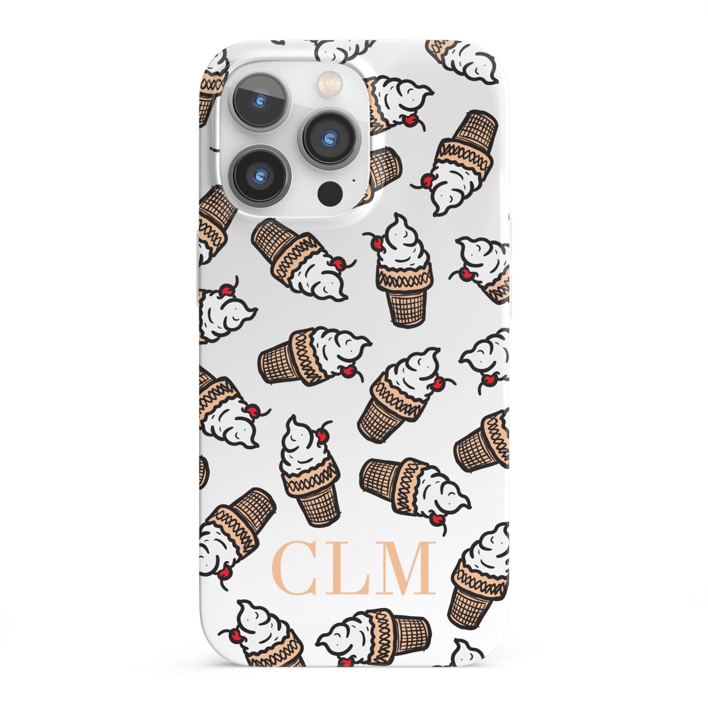 Personalised Ice Cream Initials iPhone 13 Pro Full Wrap 3D Snap Case