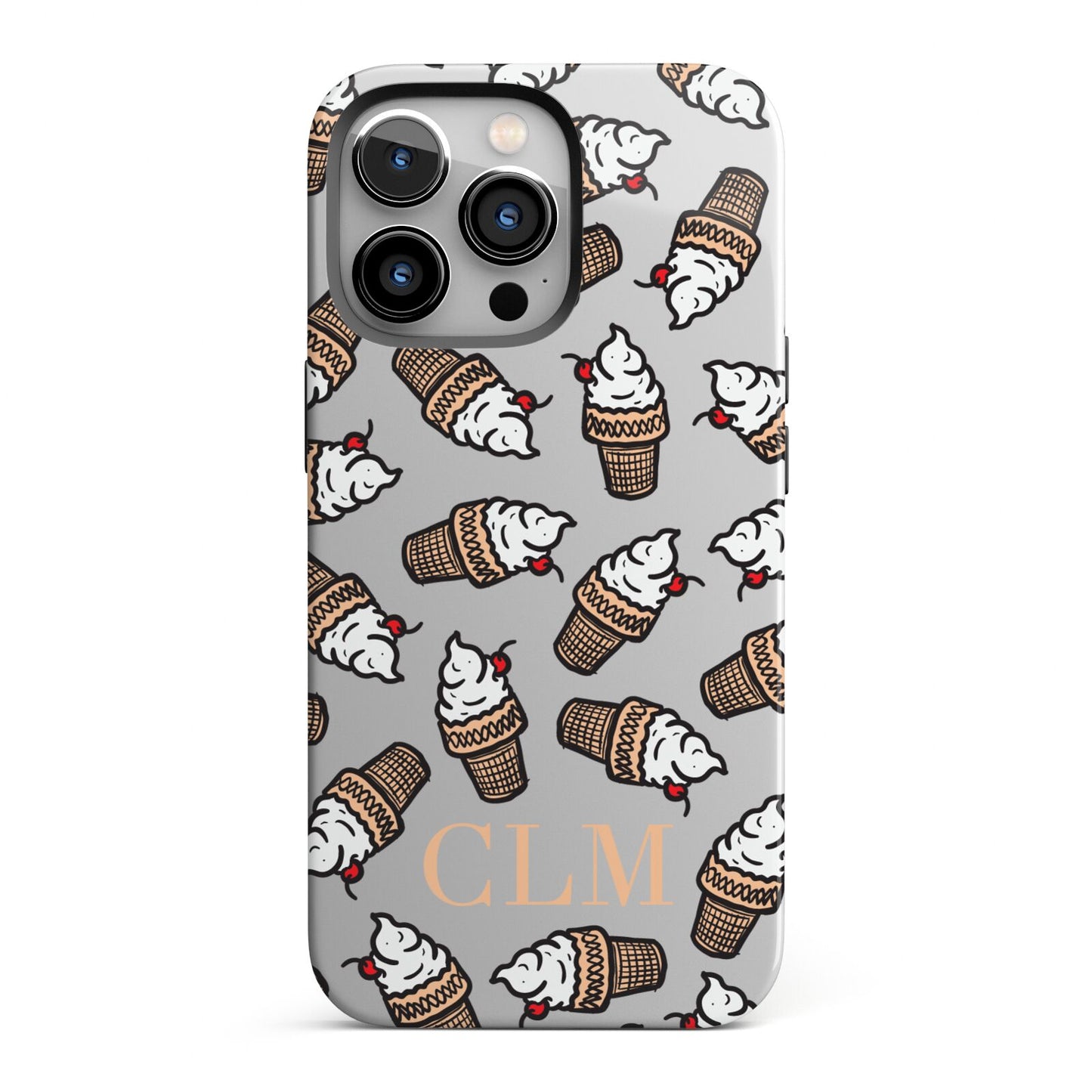 Personalised Ice Cream Initials iPhone 13 Pro Full Wrap 3D Tough Case