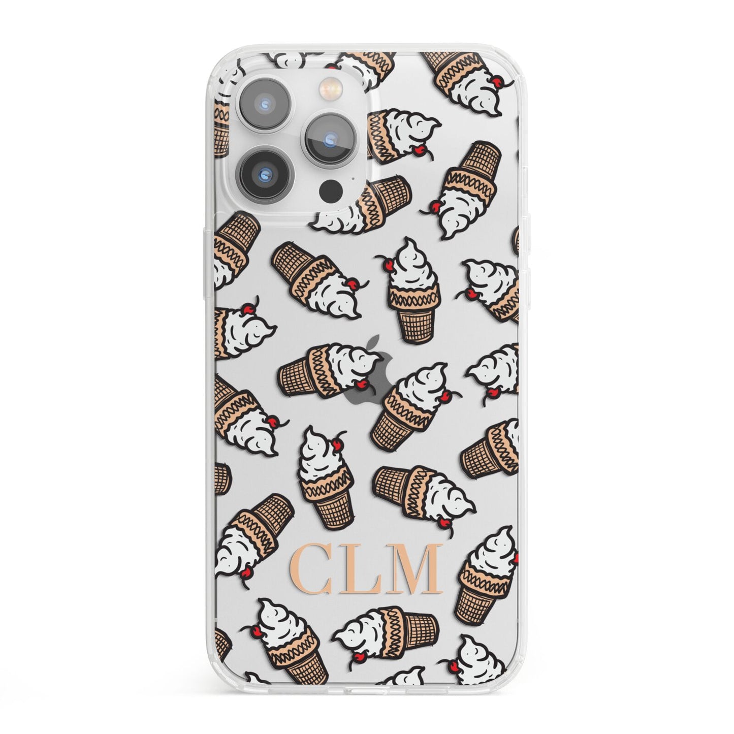 Personalised Ice Cream Initials iPhone 13 Pro Max Clear Bumper Case