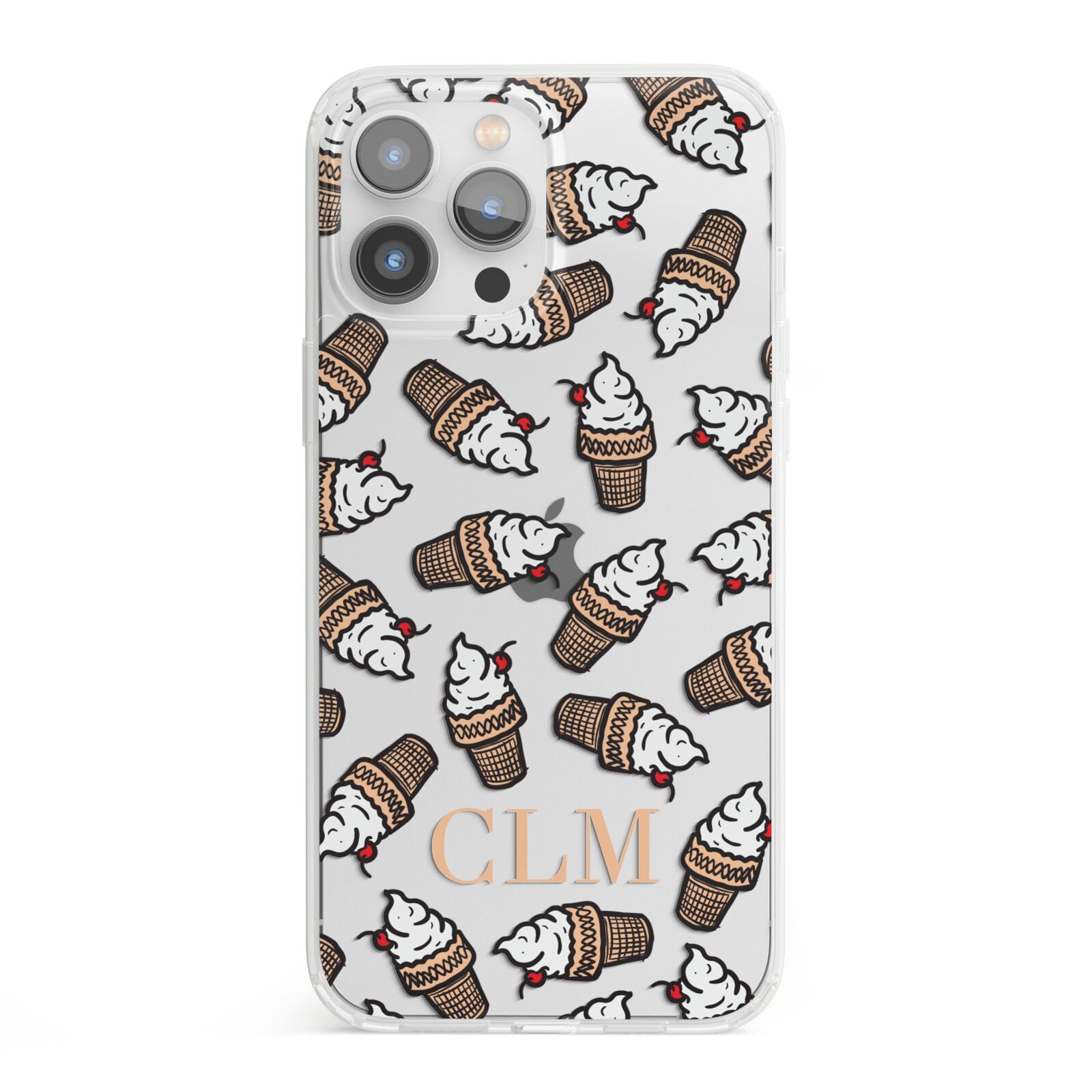 Personalised Ice Cream Initials iPhone 13 Pro Max Clear Bumper Case