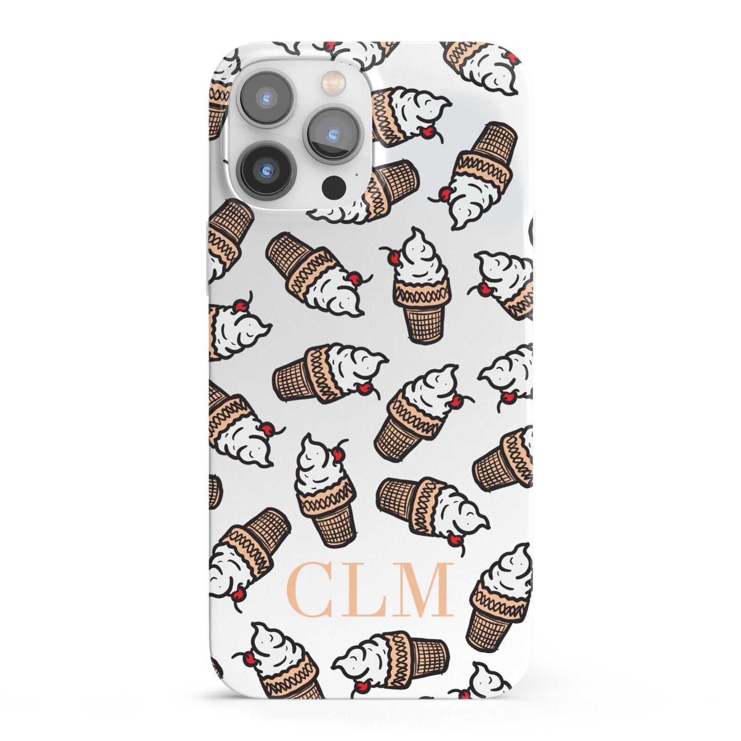 Personalised Ice Cream Initials iPhone 13 Pro Max Full Wrap 3D Snap Case