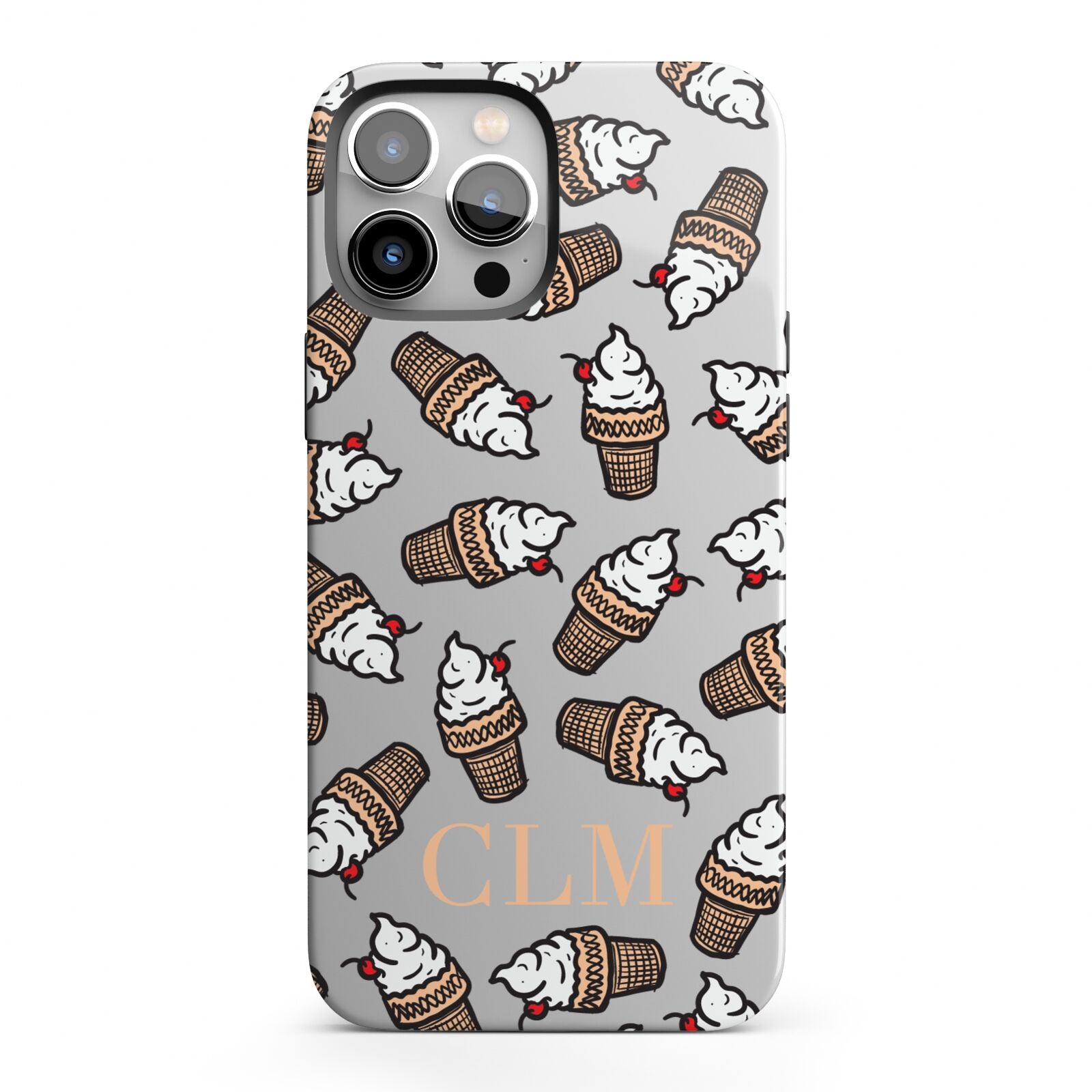 Personalised Ice Cream Initials iPhone 13 Pro Max Full Wrap 3D Tough Case