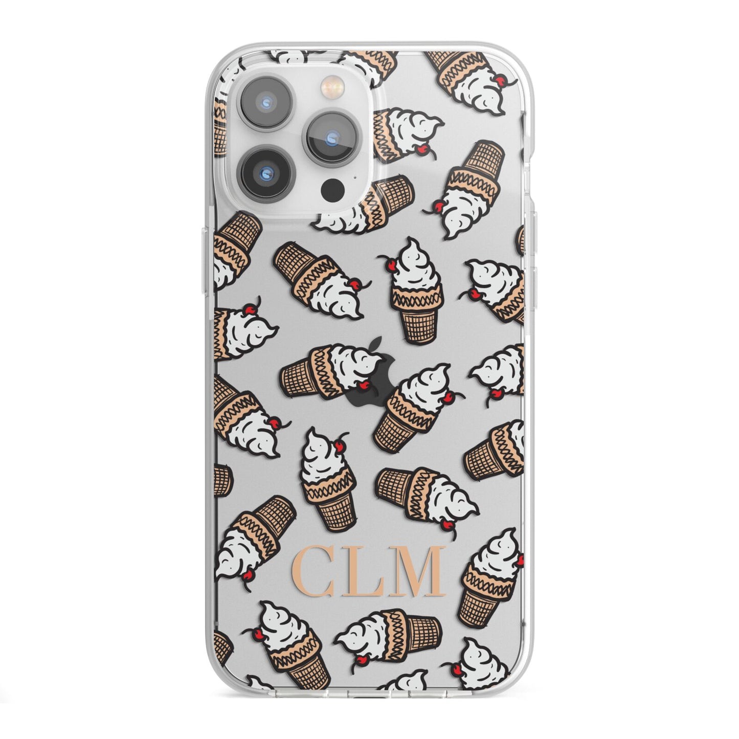 Personalised Ice Cream Initials iPhone 13 Pro Max TPU Impact Case with White Edges