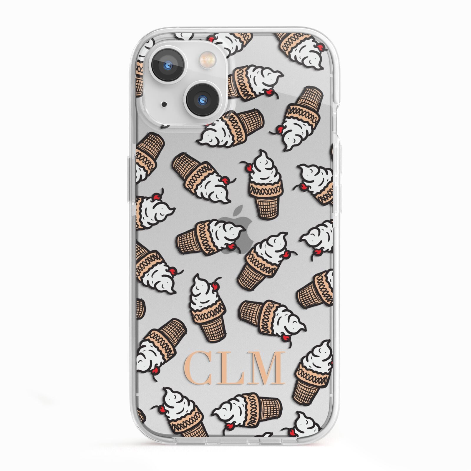 Personalised Ice Cream Initials iPhone 13 TPU Impact Case with White Edges