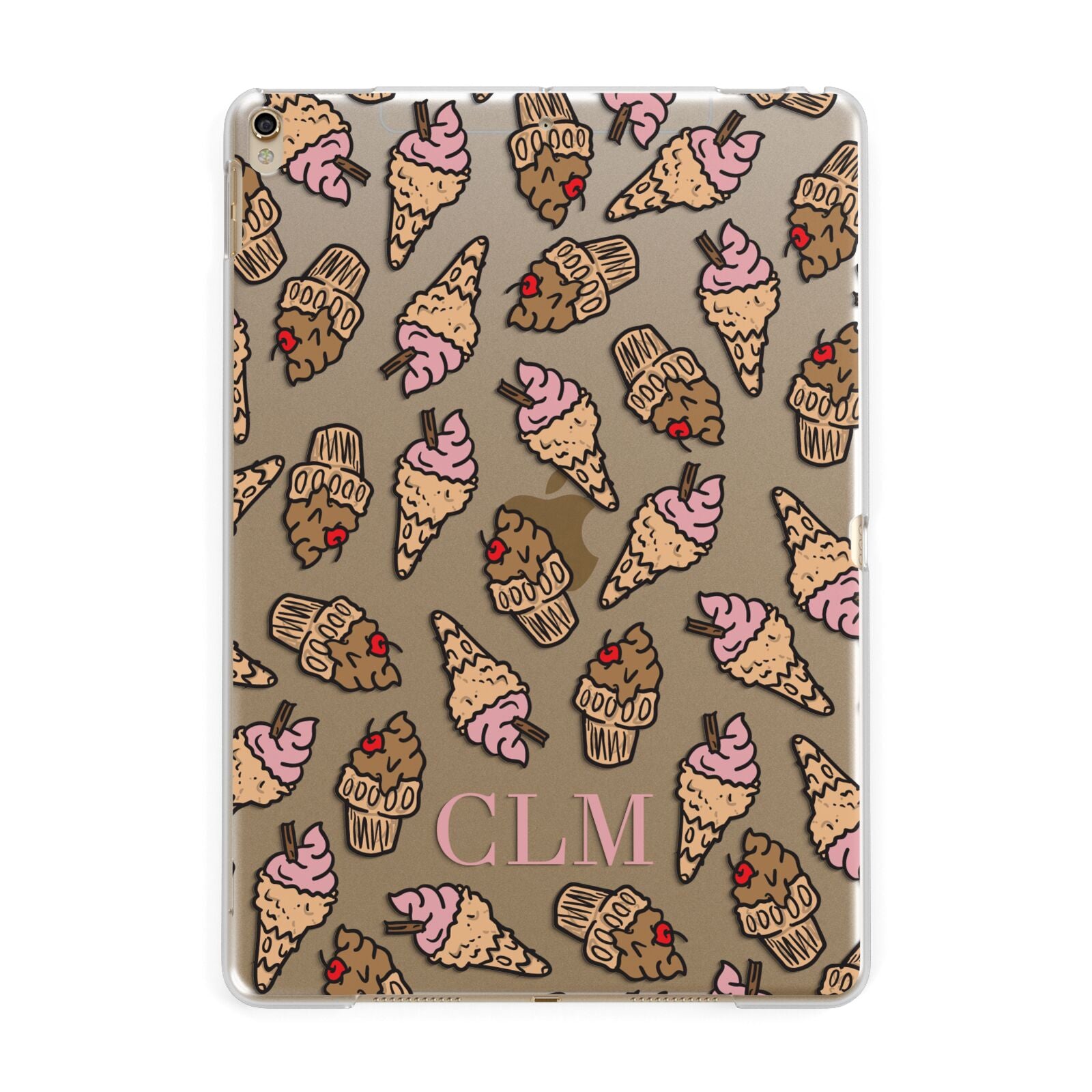 Personalised Ice Creams Initials Apple iPad Gold Case