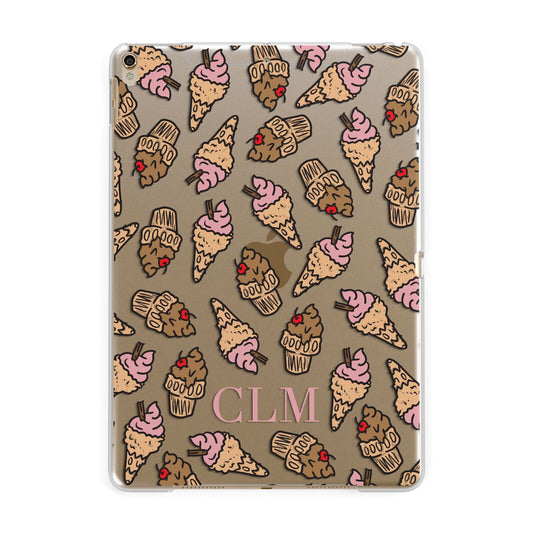 Personalised Ice Creams Initials Apple iPad Gold Case