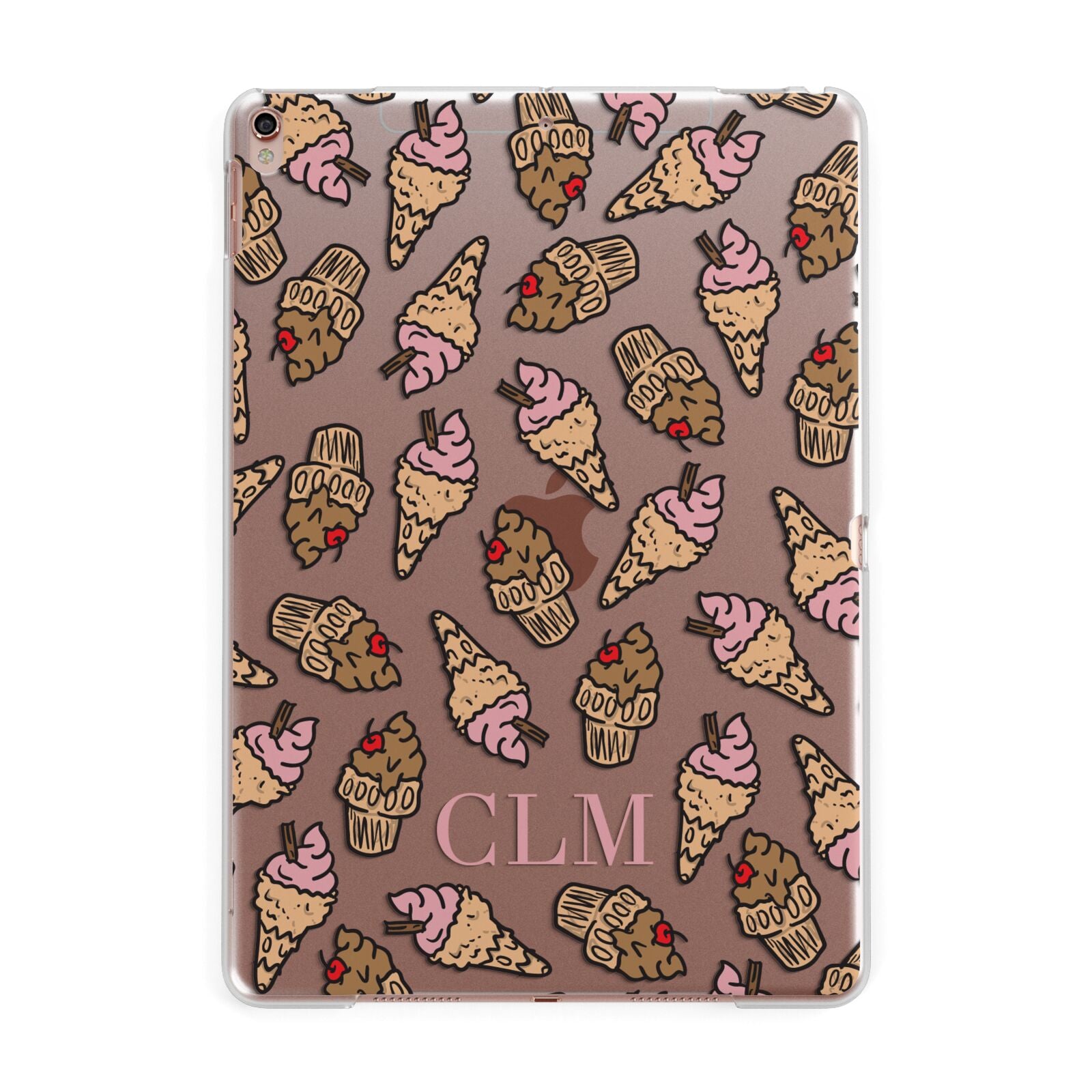 Personalised Ice Creams Initials Apple iPad Rose Gold Case