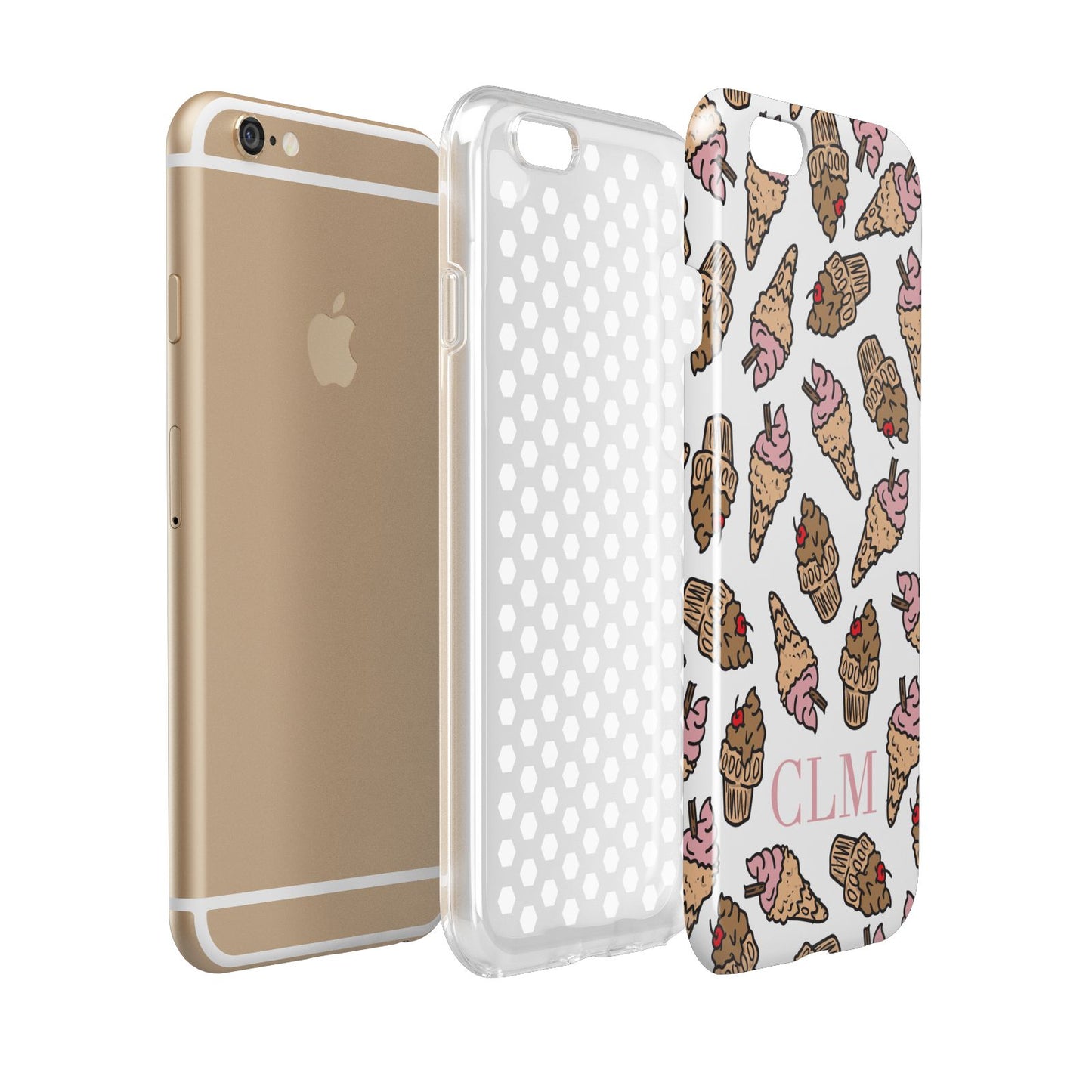 Personalised Ice Creams Initials Apple iPhone 6 3D Tough Case Expanded view