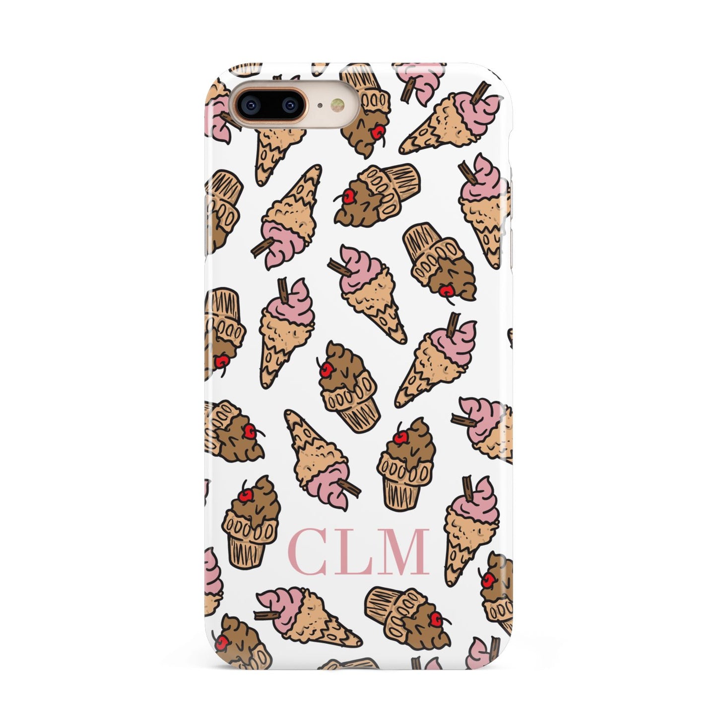 Personalised Ice Creams Initials Apple iPhone 7 8 Plus 3D Tough Case