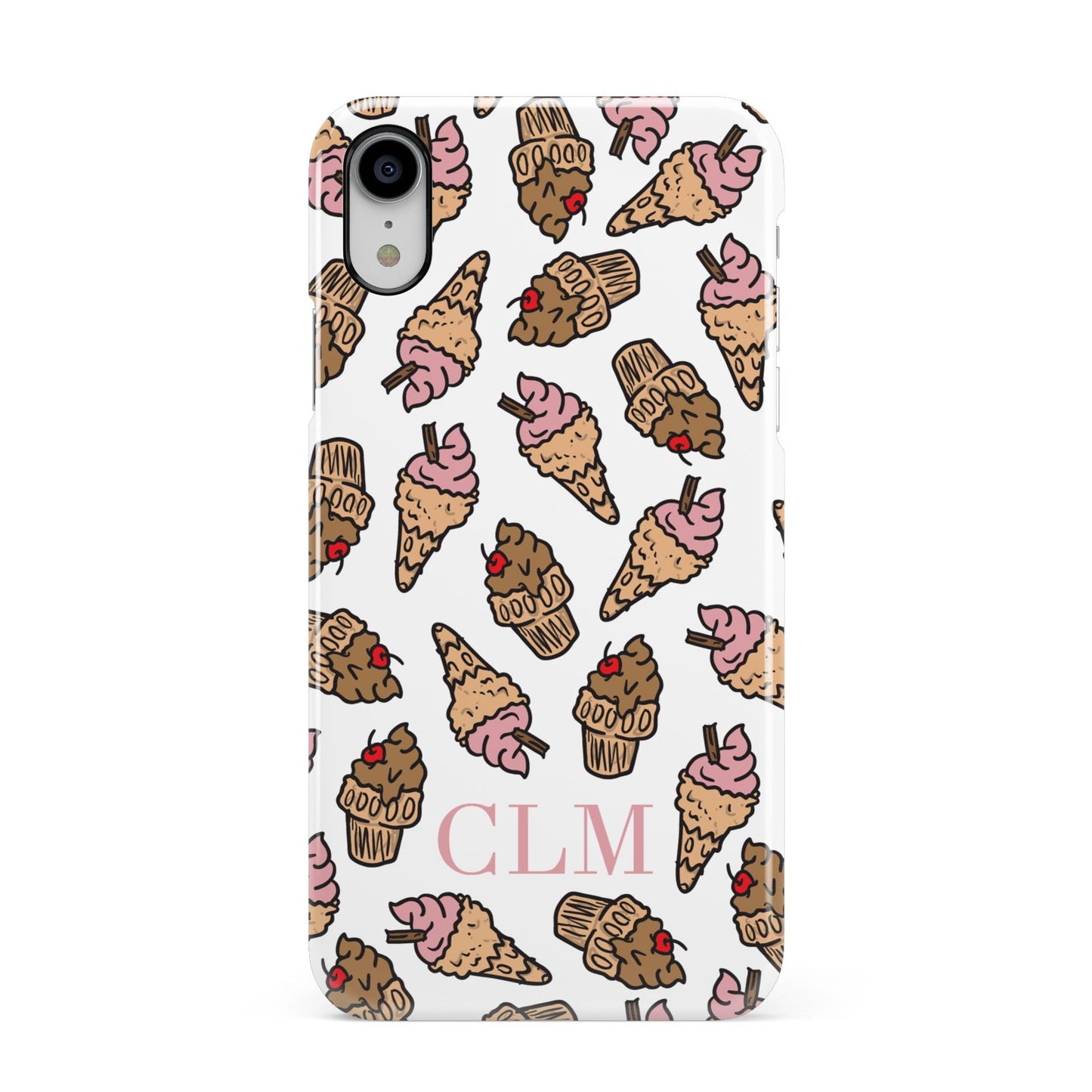 Personalised Ice Creams Initials Apple iPhone XR White 3D Snap Case