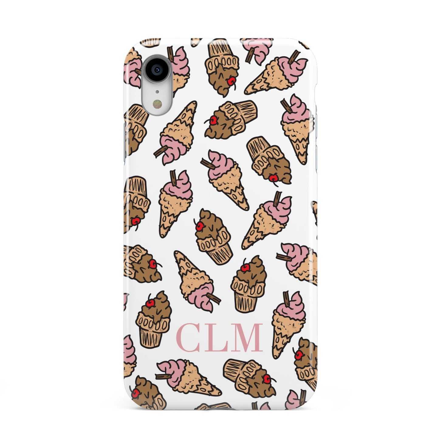 Personalised Ice Creams Initials Apple iPhone XR White 3D Tough Case