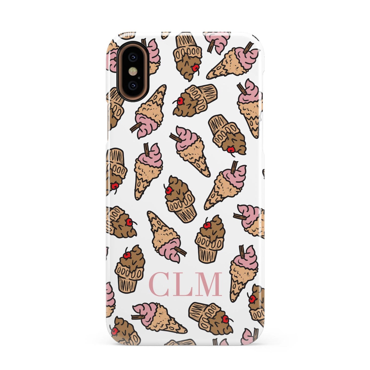 Personalised Ice Creams Initials Apple iPhone XS 3D Snap Case