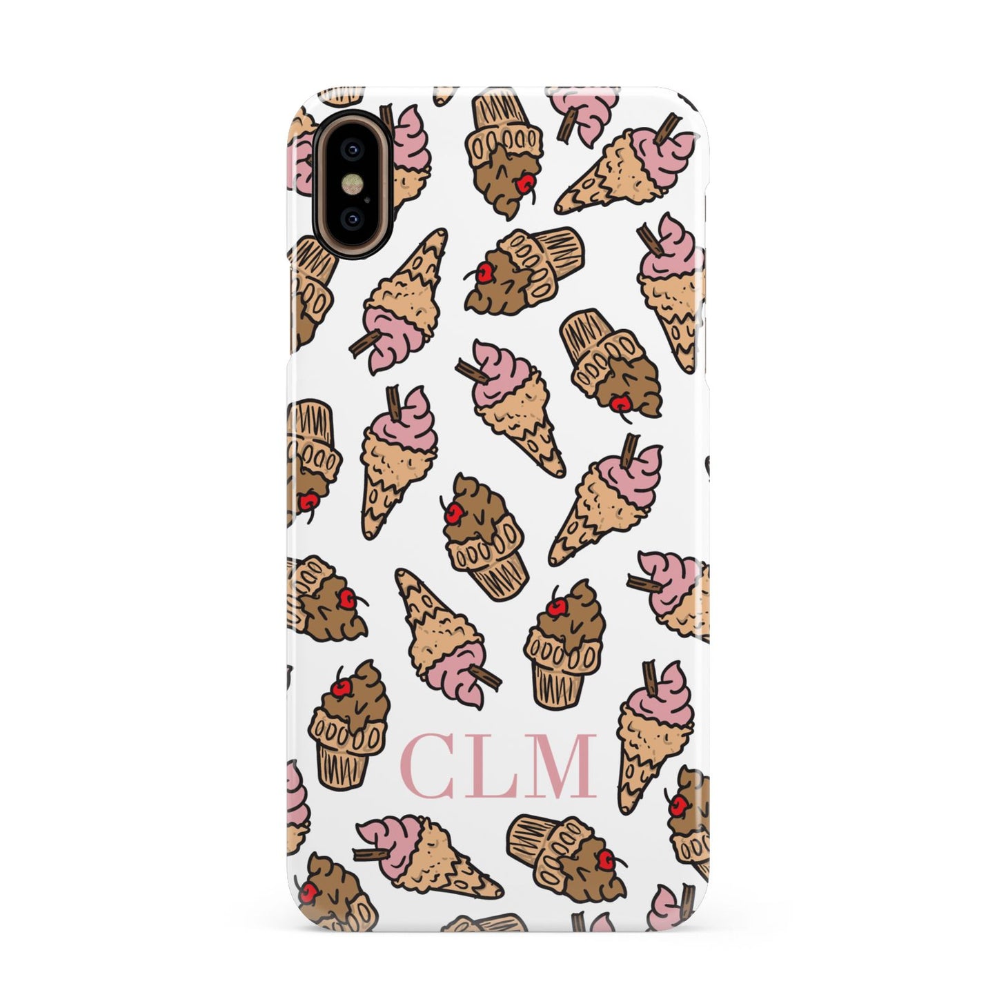 Personalised Ice Creams Initials Apple iPhone Xs Max 3D Snap Case