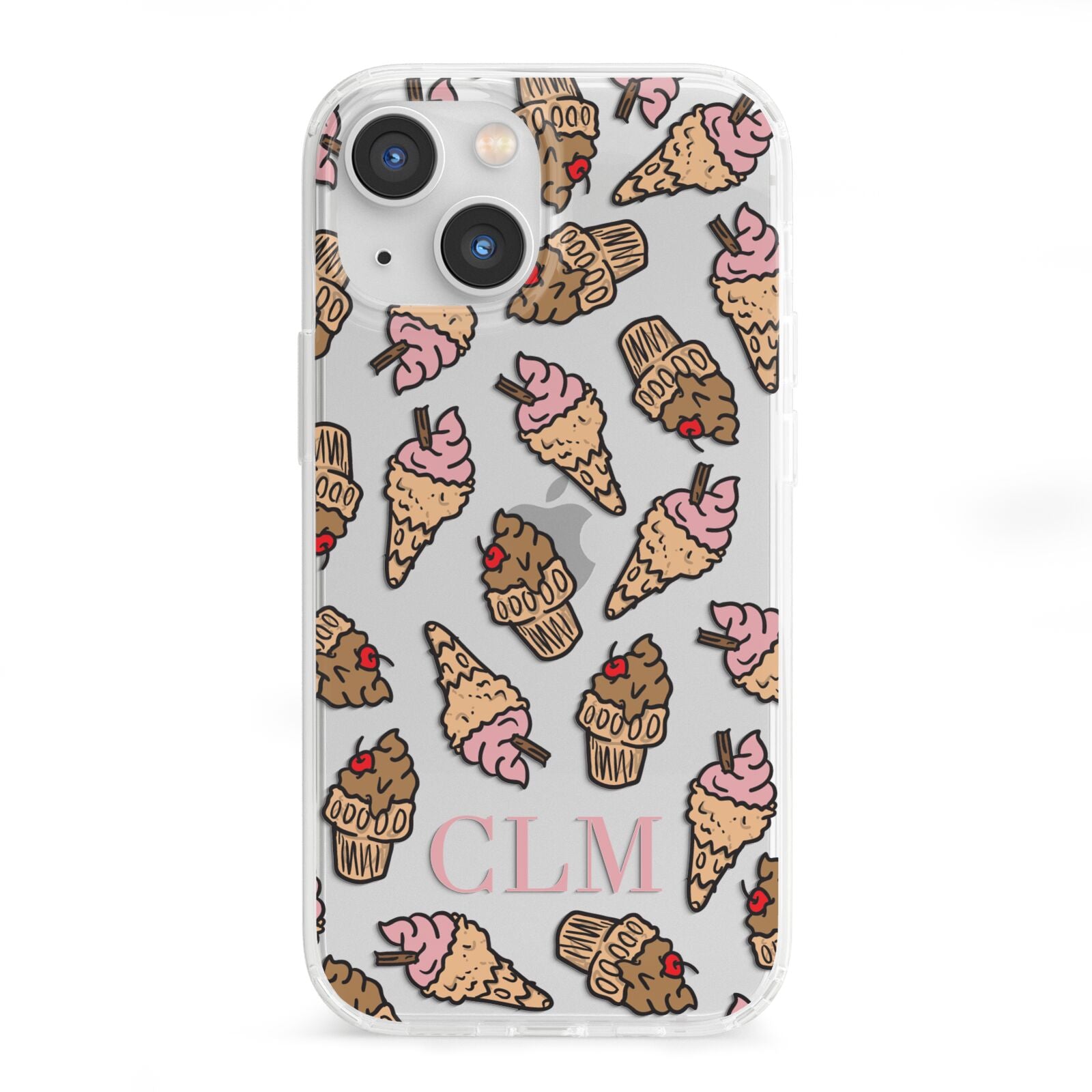 Personalised Ice Creams Initials iPhone 13 Mini Clear Bumper Case