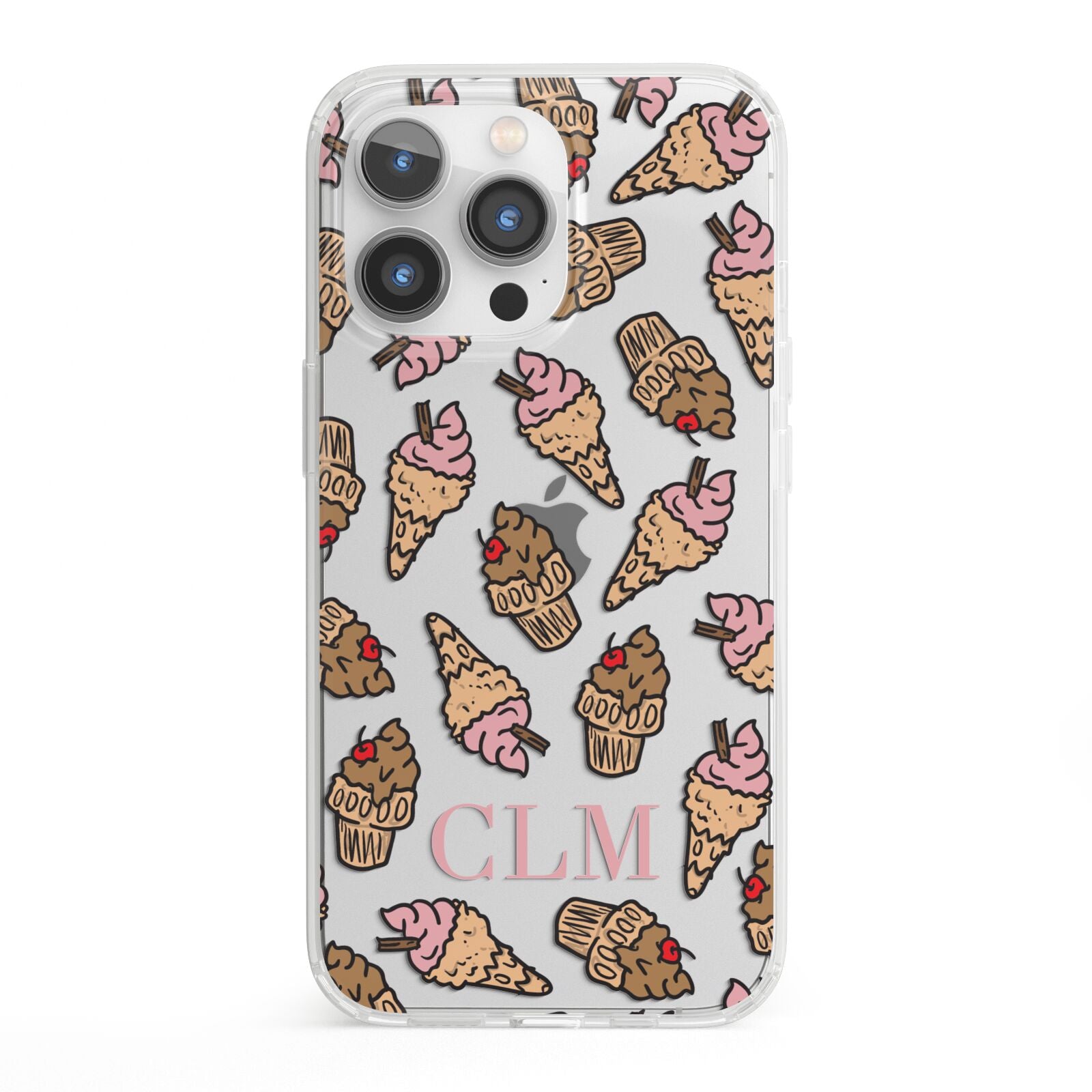 Personalised Ice Creams Initials iPhone 13 Pro Clear Bumper Case