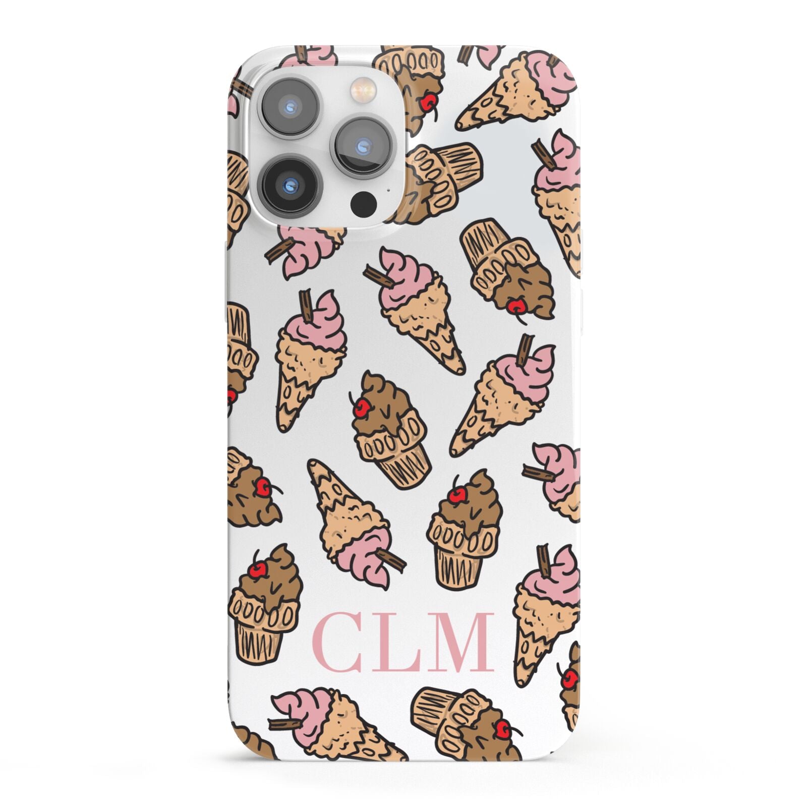 Personalised Ice Creams Initials iPhone 13 Pro Max Full Wrap 3D Snap Case